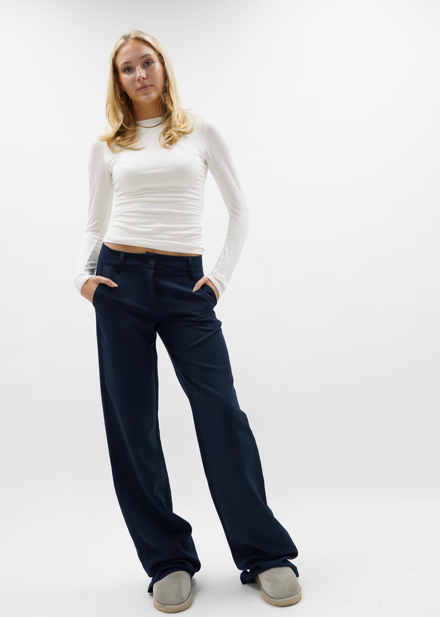 Low/mid waist pants casual night blue (regular)