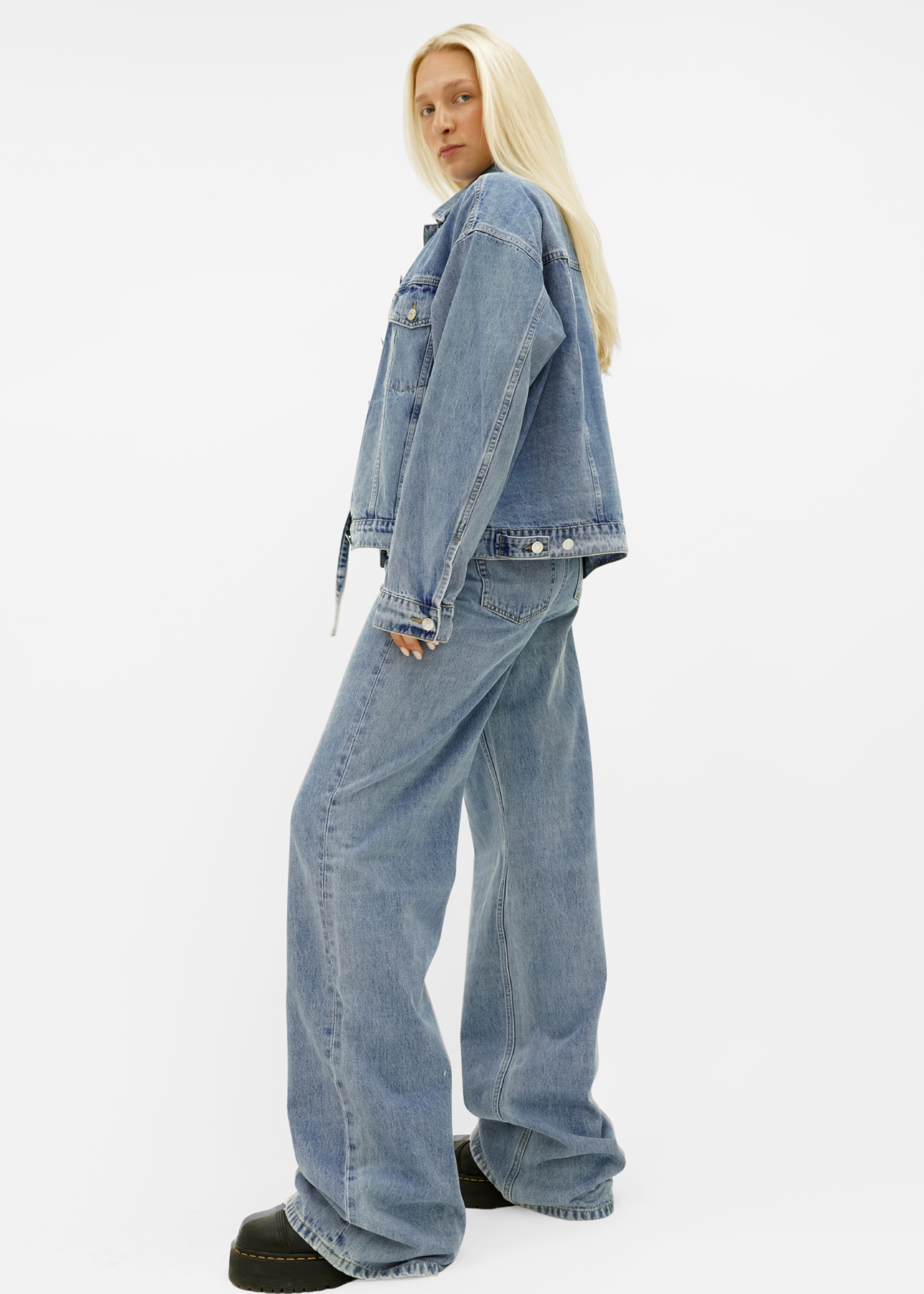 Oversized denim jacket classic blue (tall)