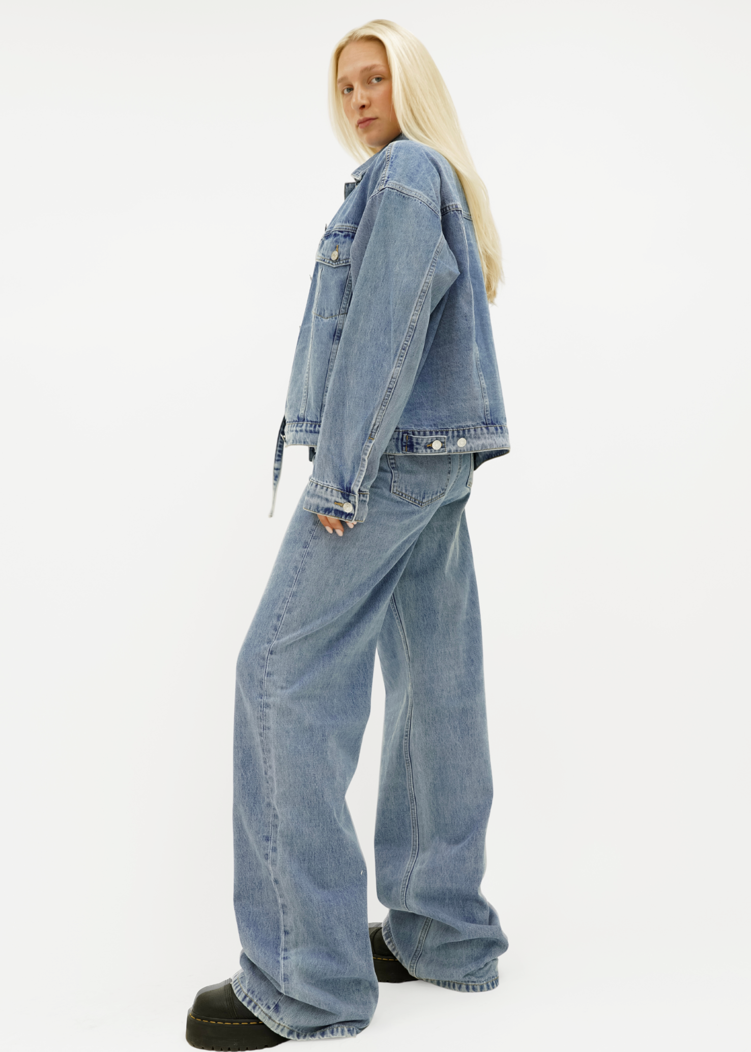 Oversized denim jacket classic blue (tall)