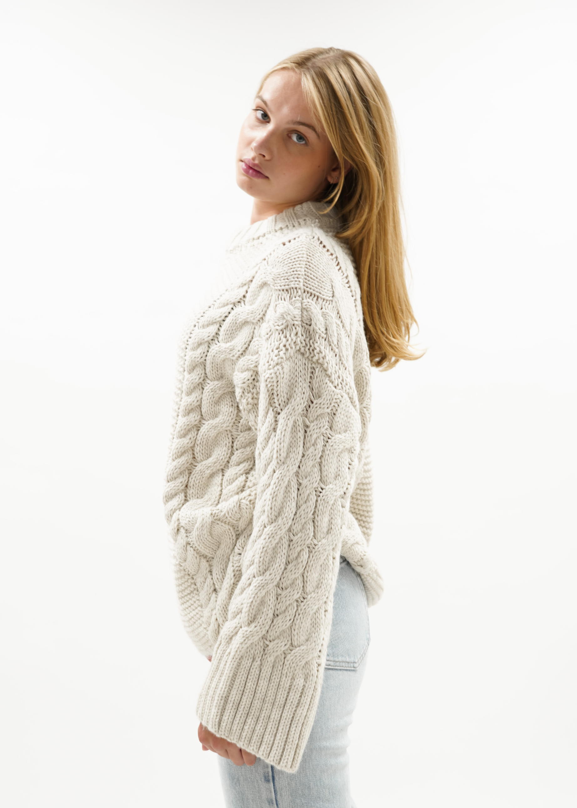 Beige Zopfmuster