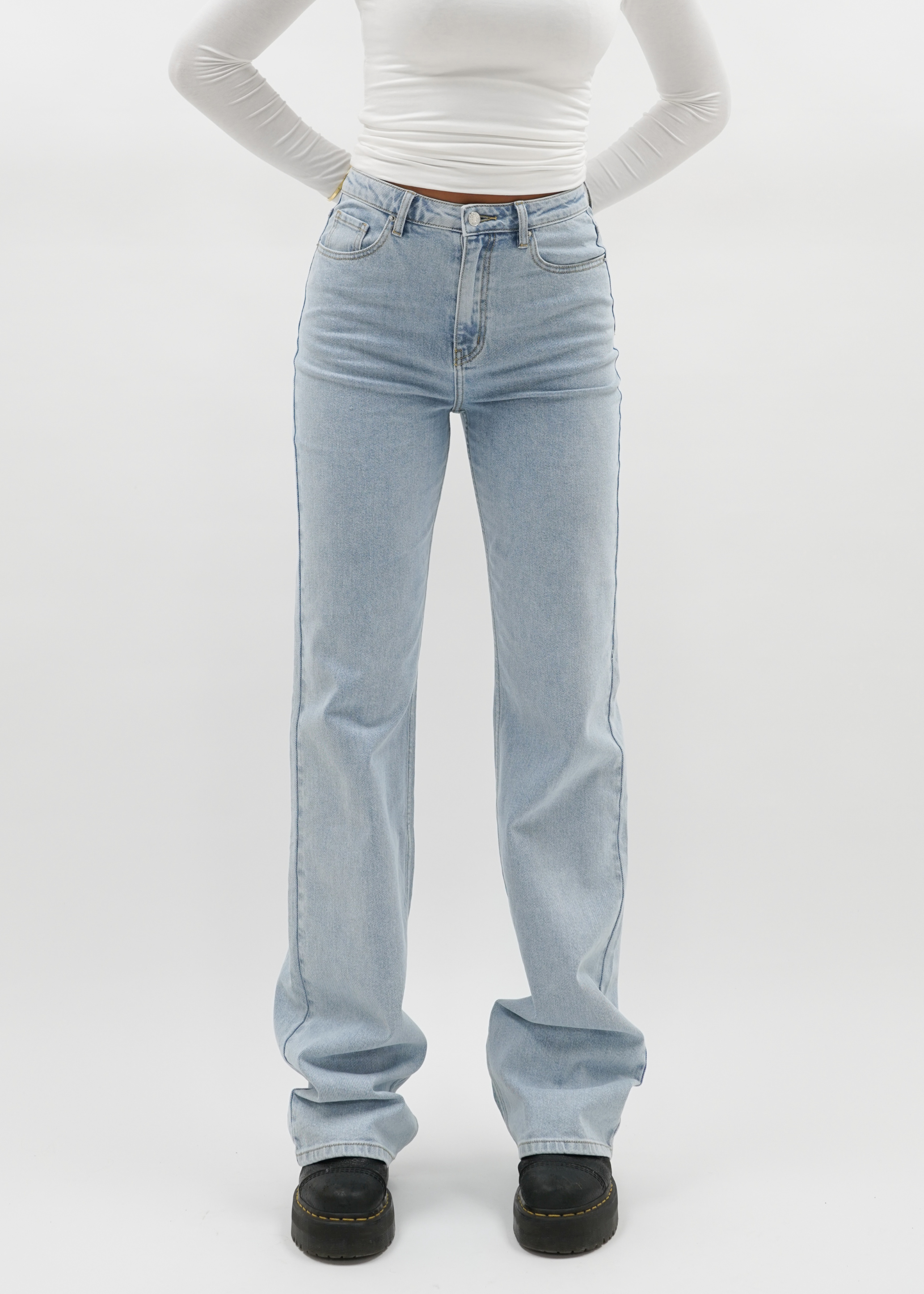 High waist wide leg jeans light blue (tall)