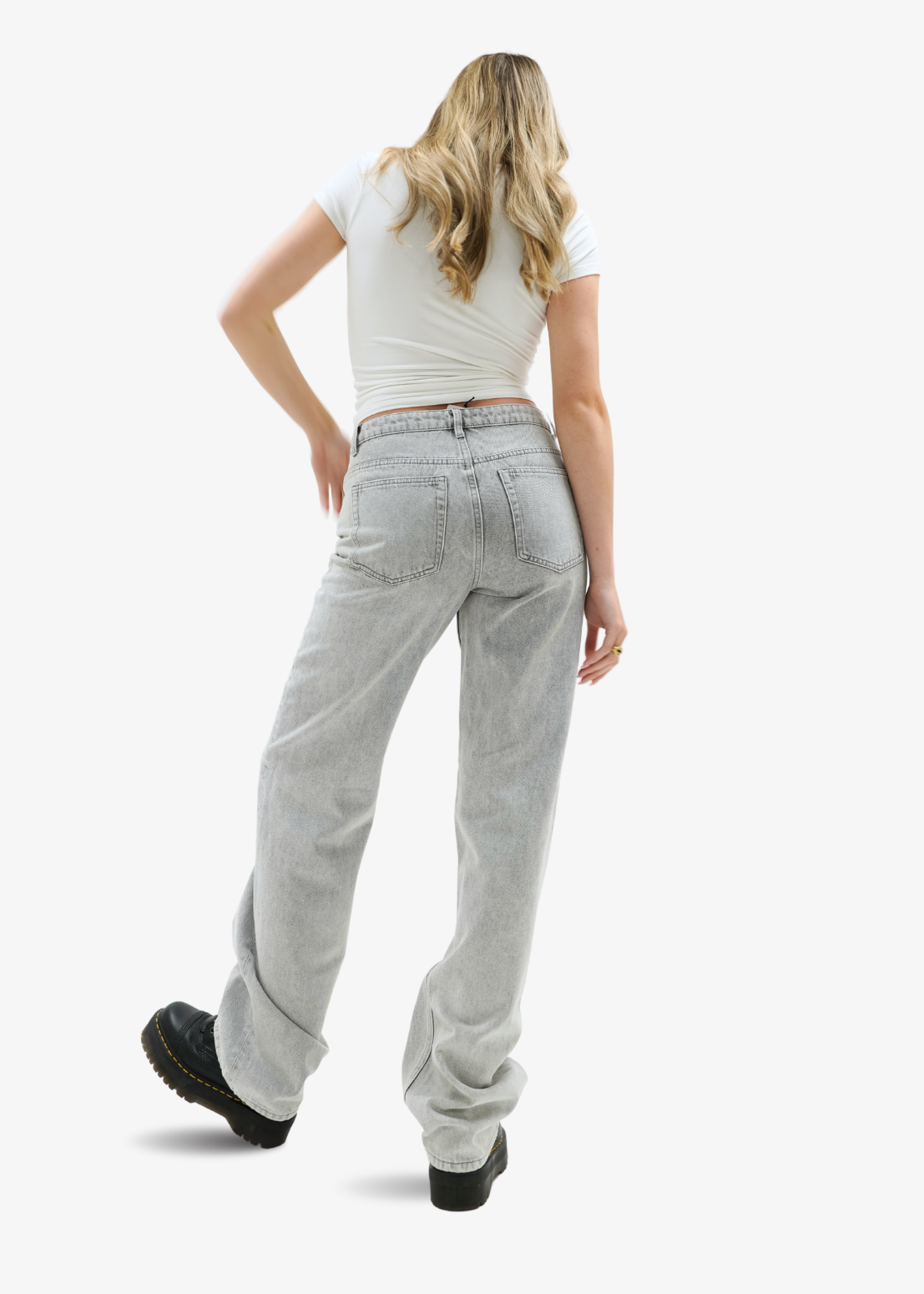 Low waist jeans light washed grey (tall)