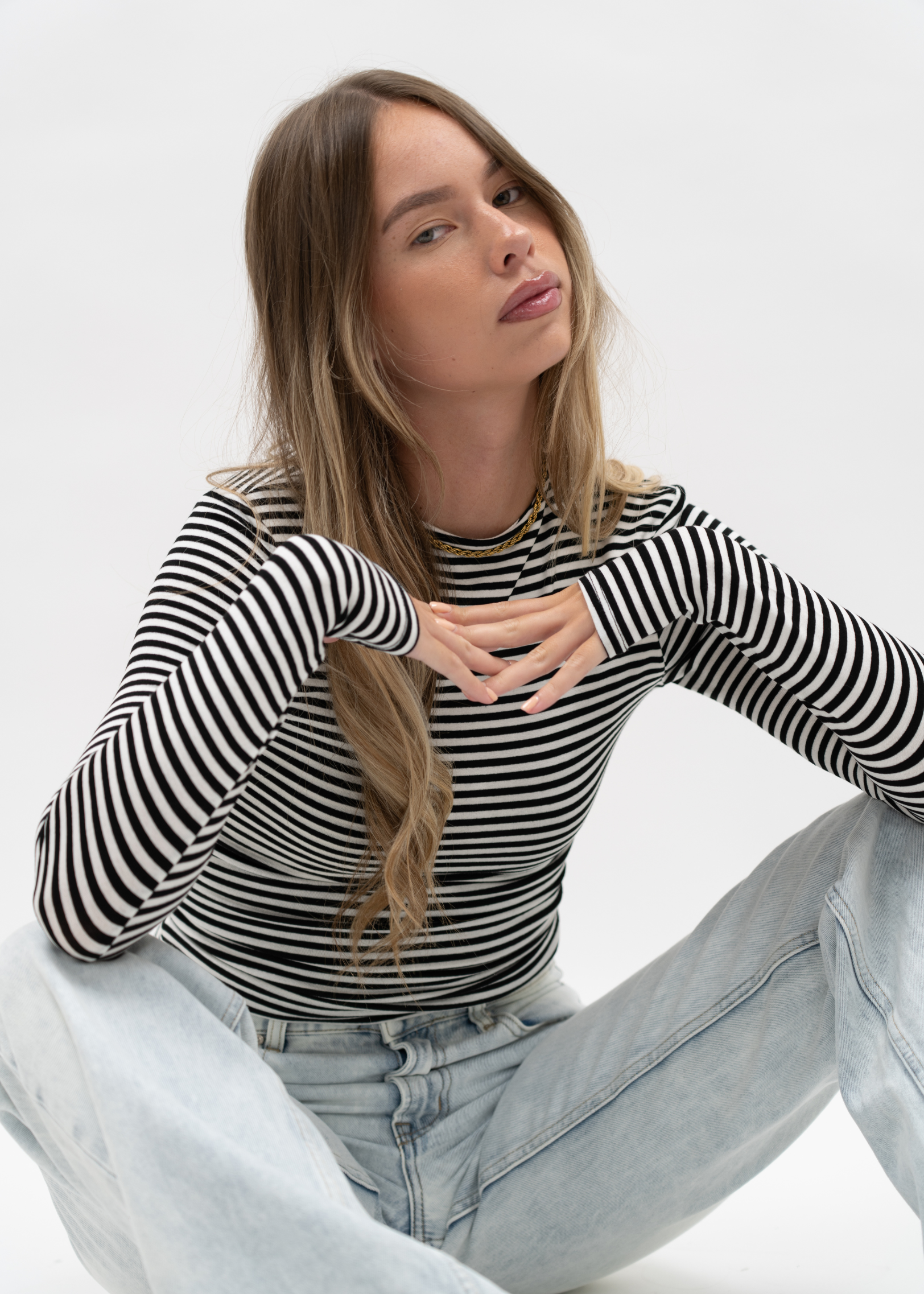 Haut à manches longues rayé
