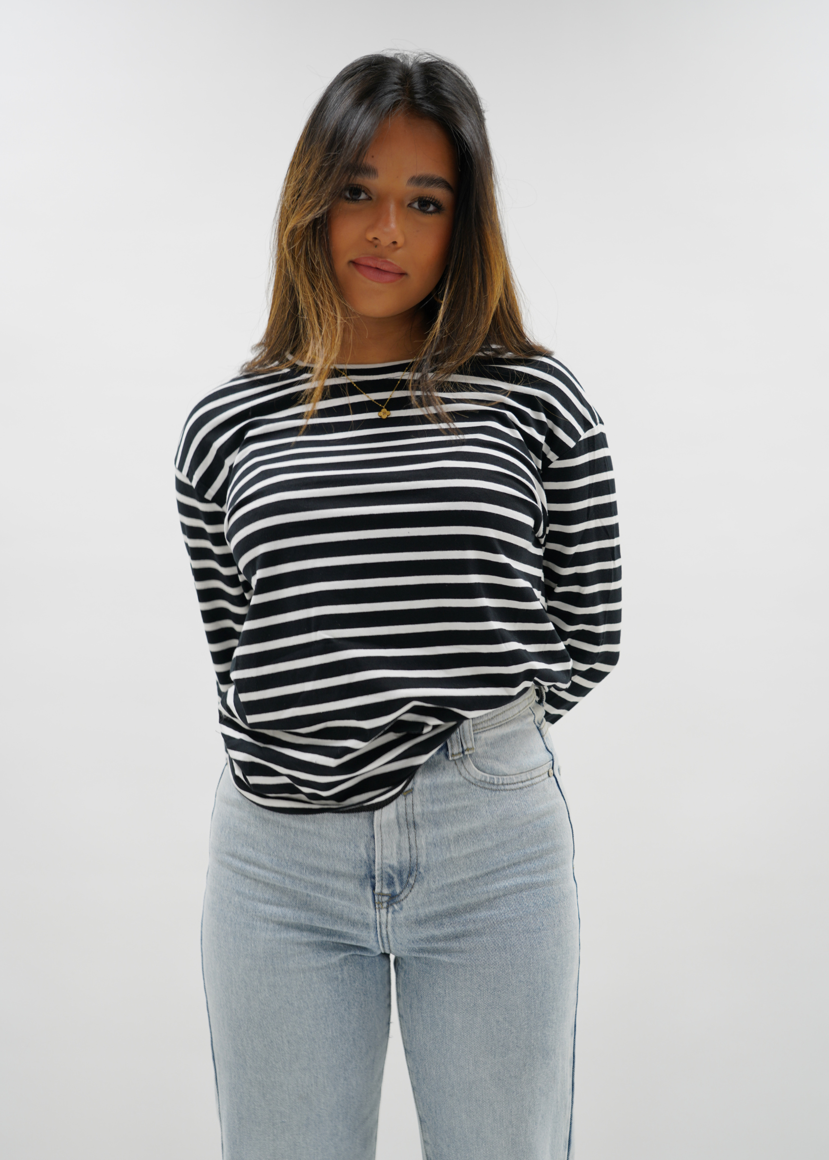 Long sleeve T-shirt black/white