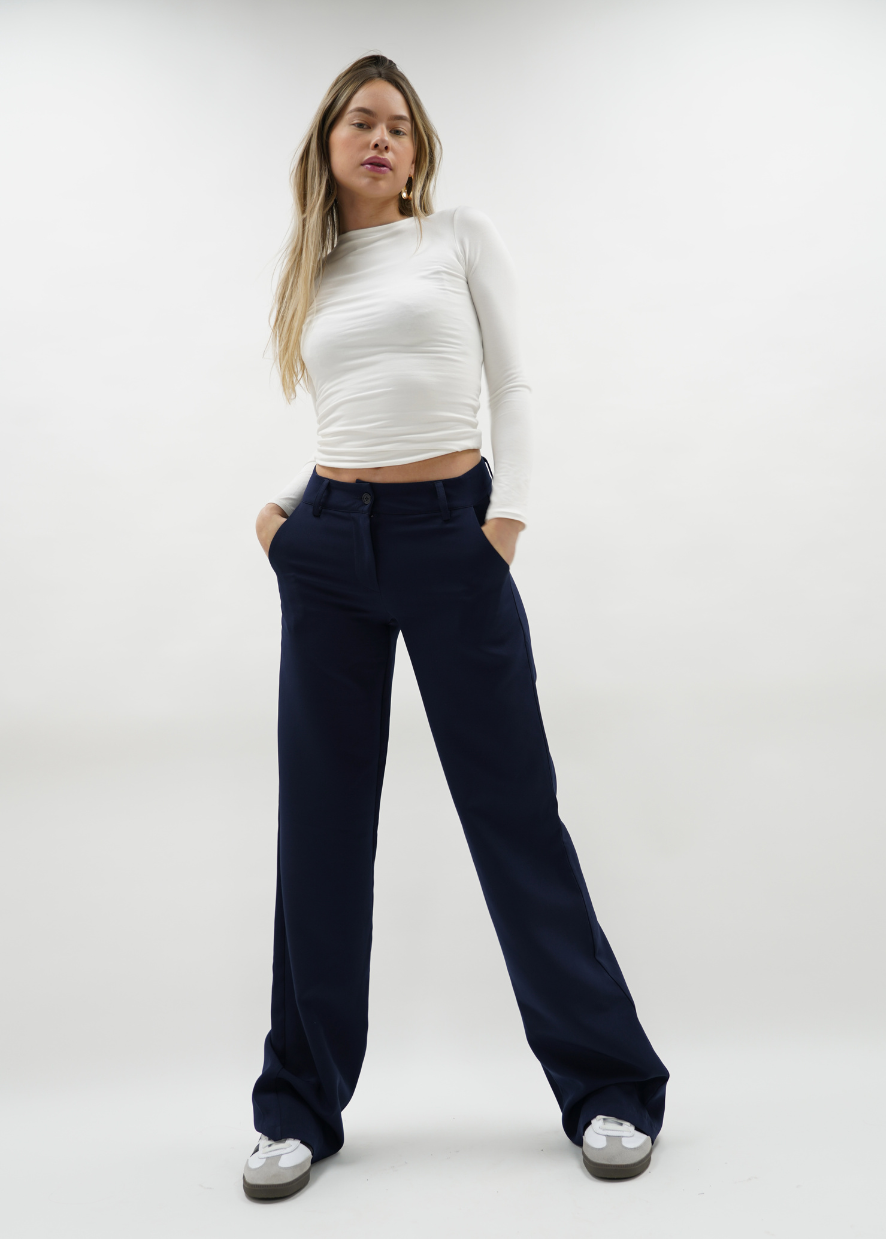Low/mid waist pants casual night blue (regular)