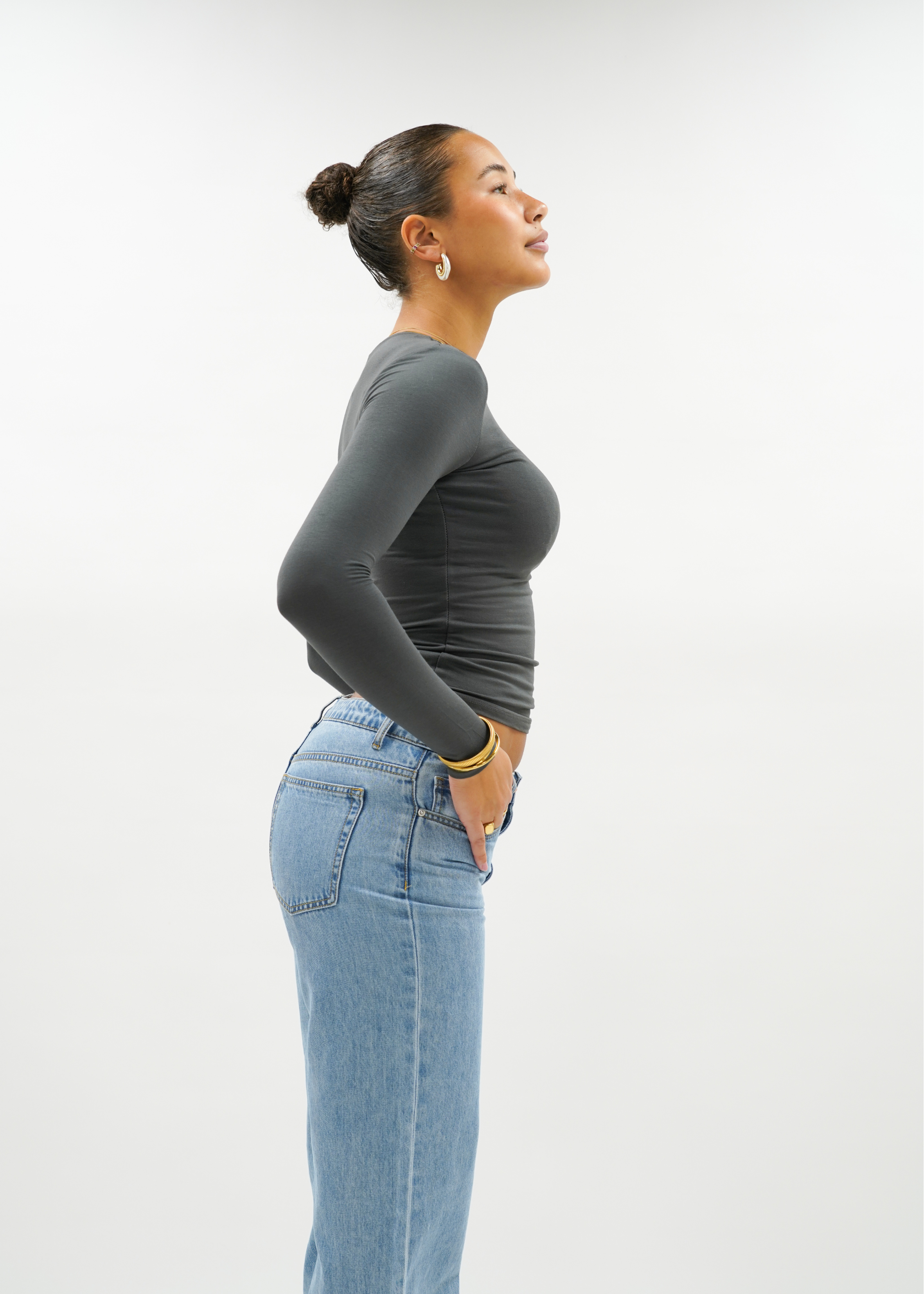 Långärm topp långt kol.