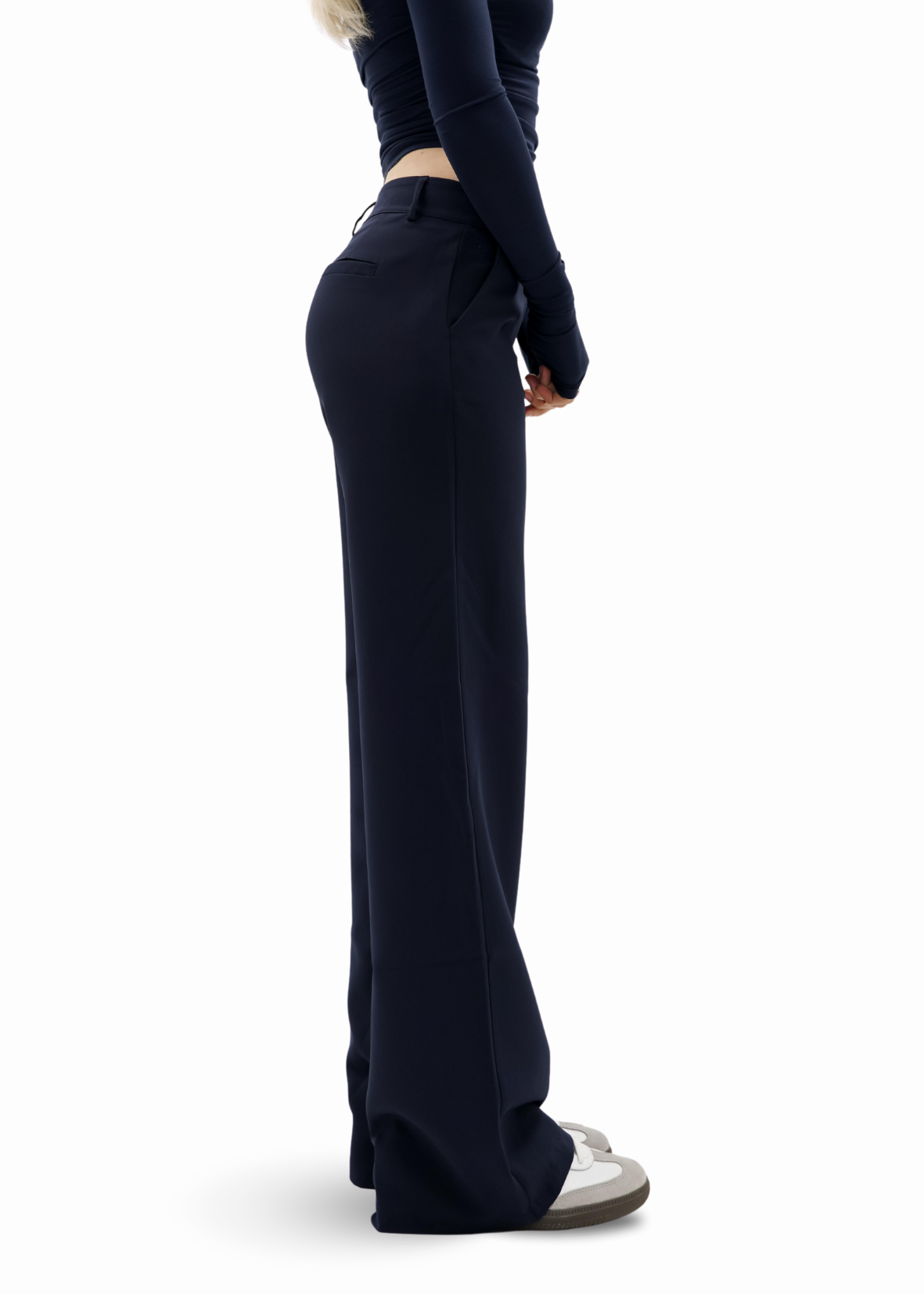 Low/mid waist straight leg pants casual night blue (REGULAR)