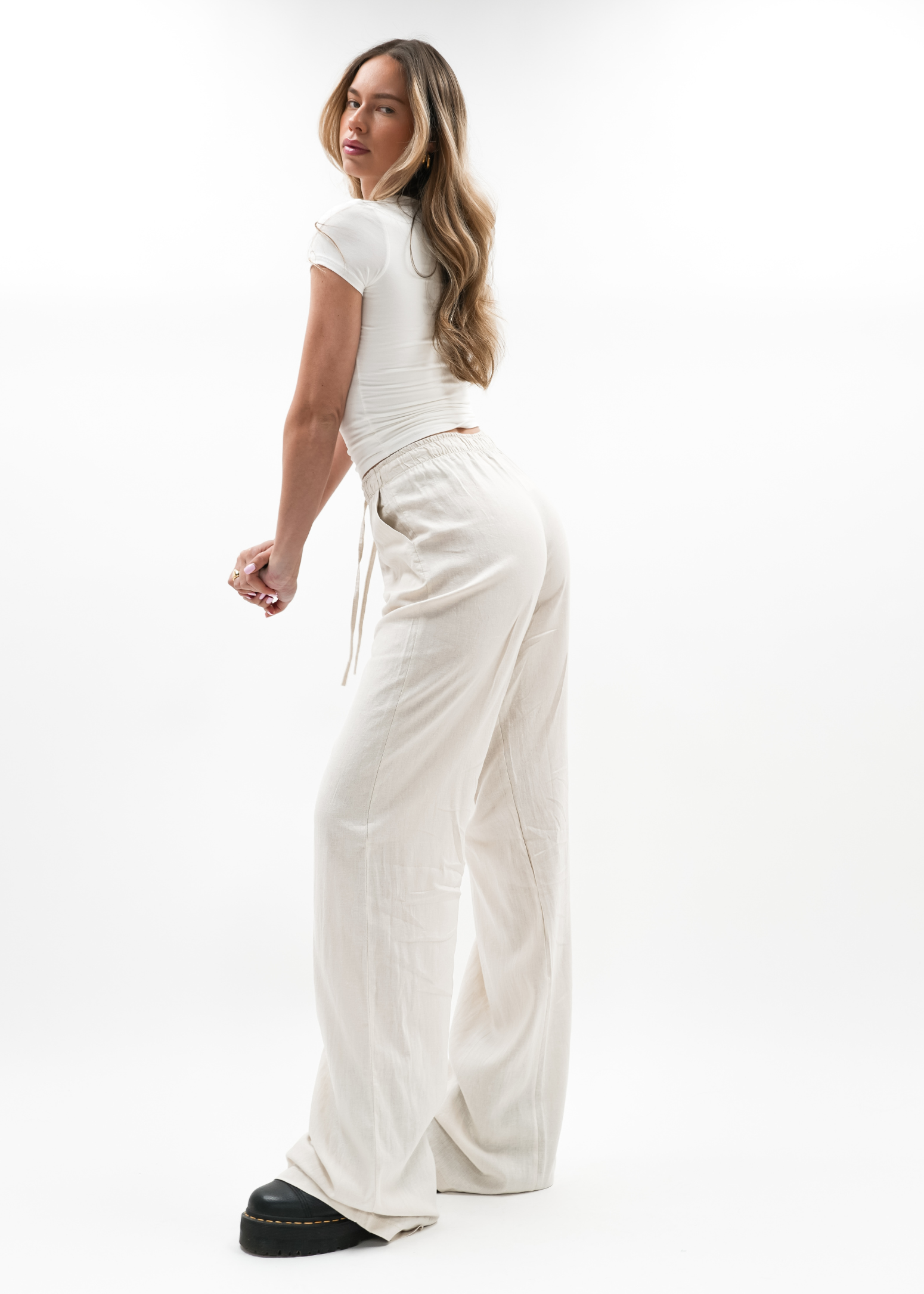 Linnen pants (tall) crème