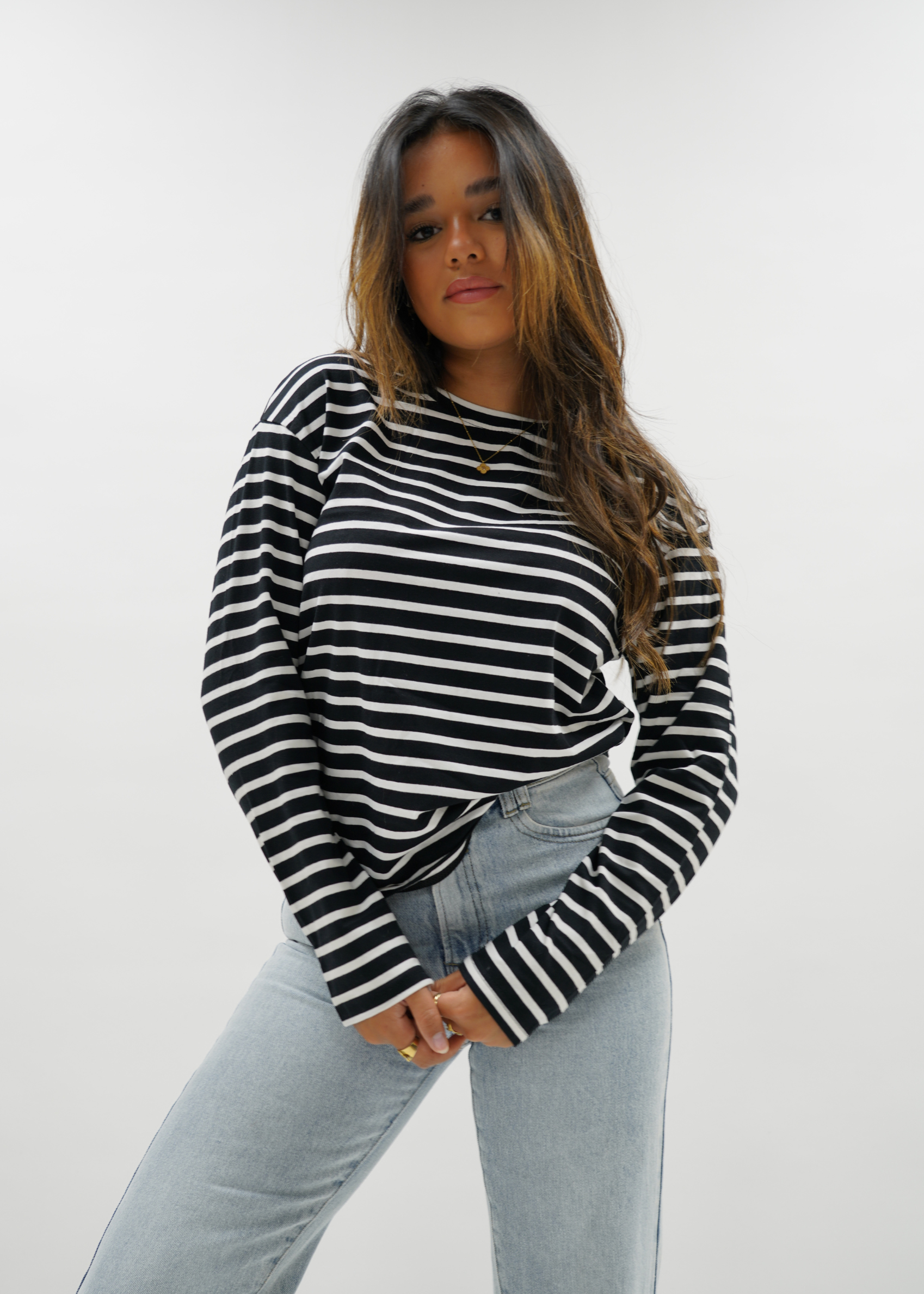 Long sleeve T-shirt black/white