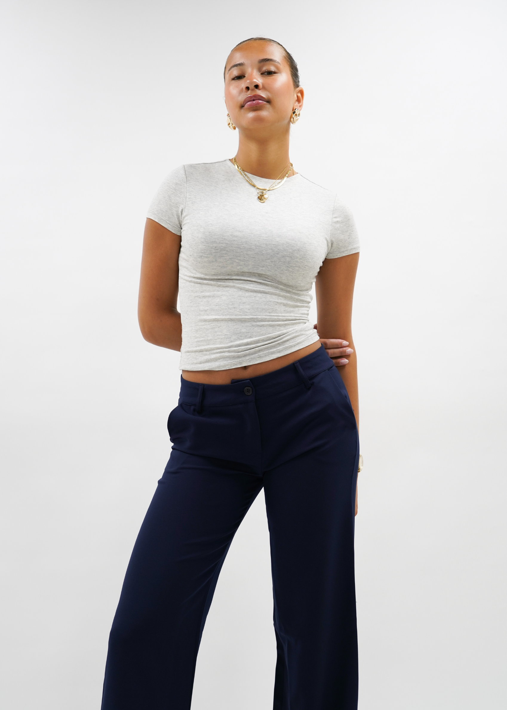 Low/mid waist pants casual night blue (tall)