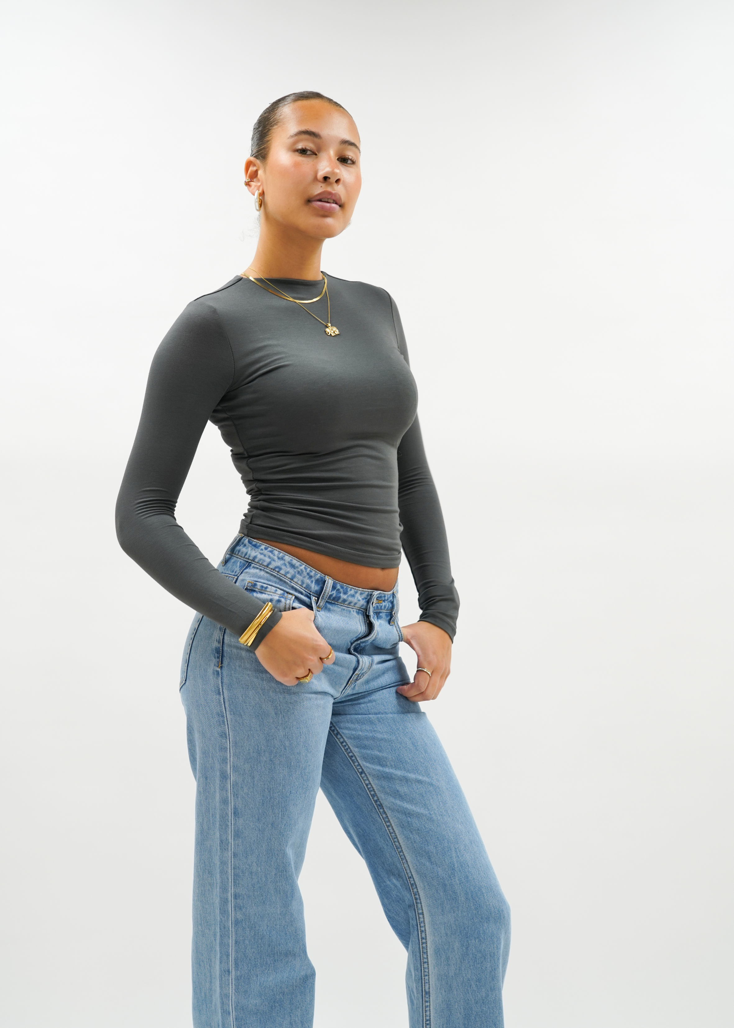 Långärm topp långt kol.