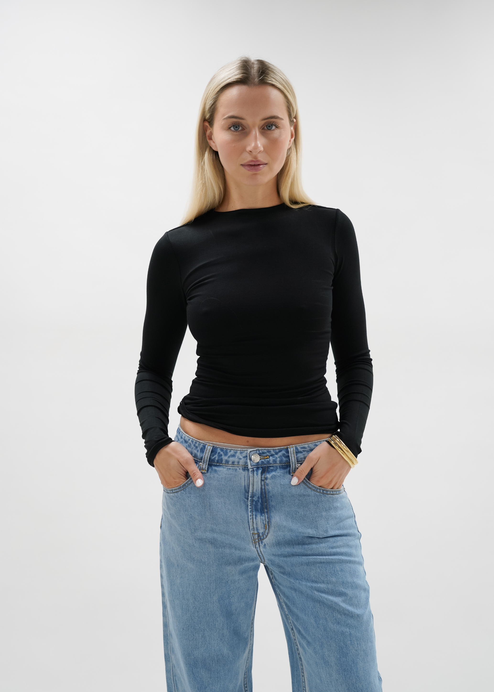 Long sleeve top long black (tall)