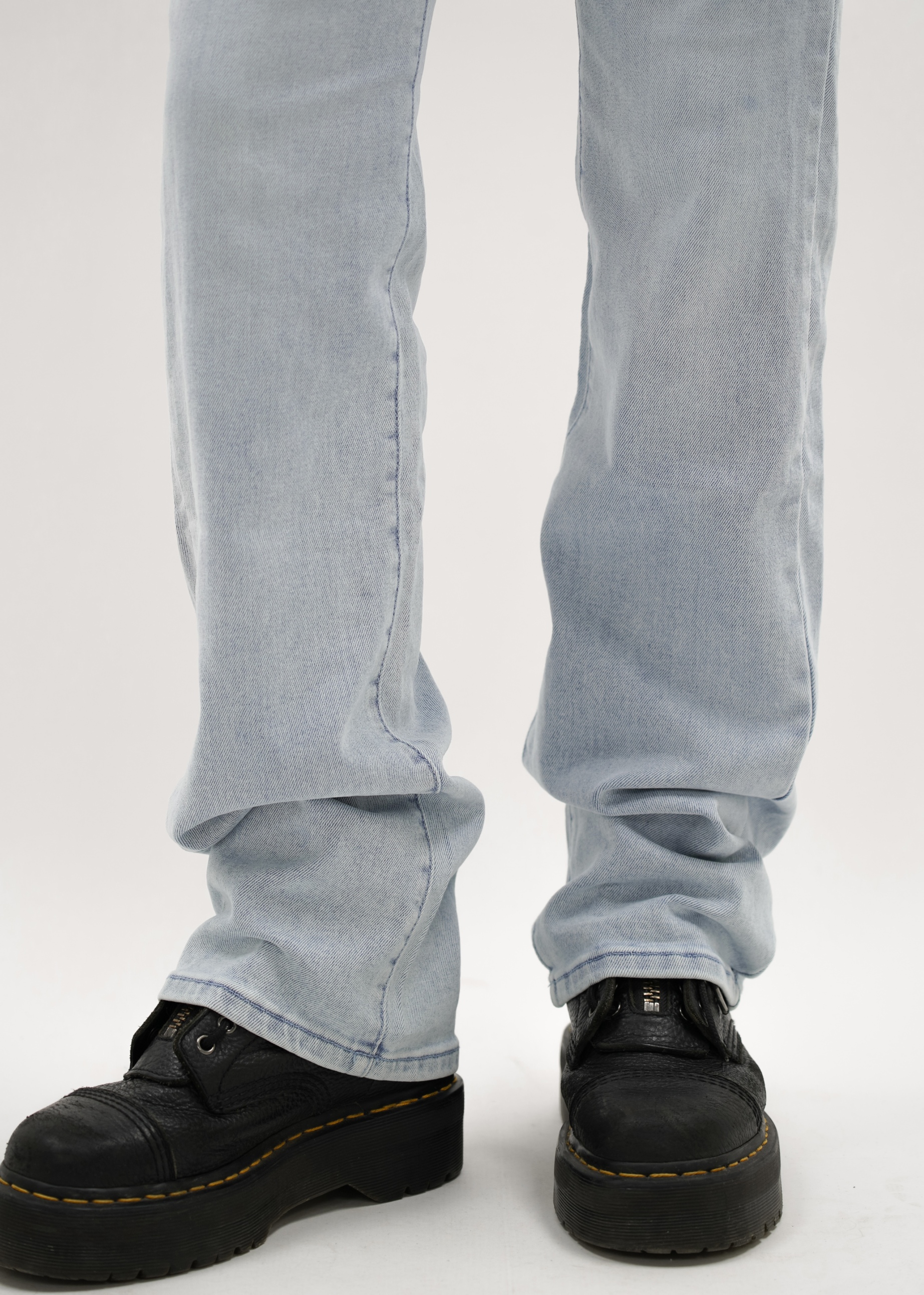 Stretch high waist straight leg jeans washed blue (TALL)