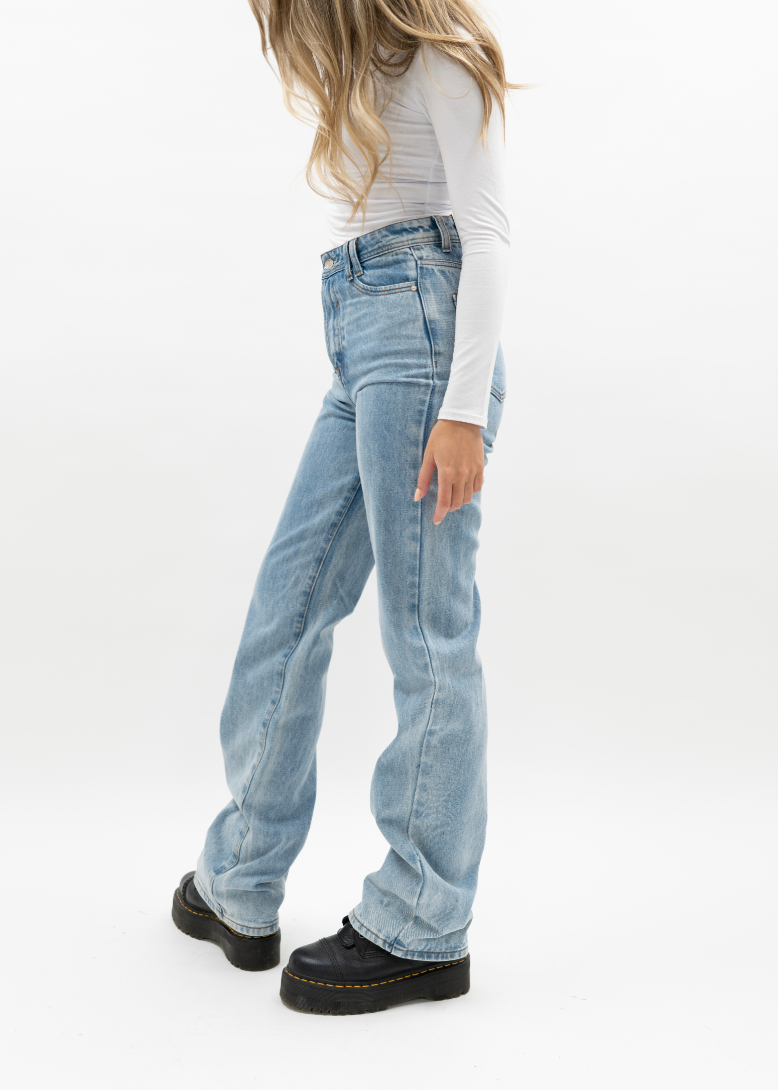 High waist straight leg jeans 90's dark blue  (TALL)