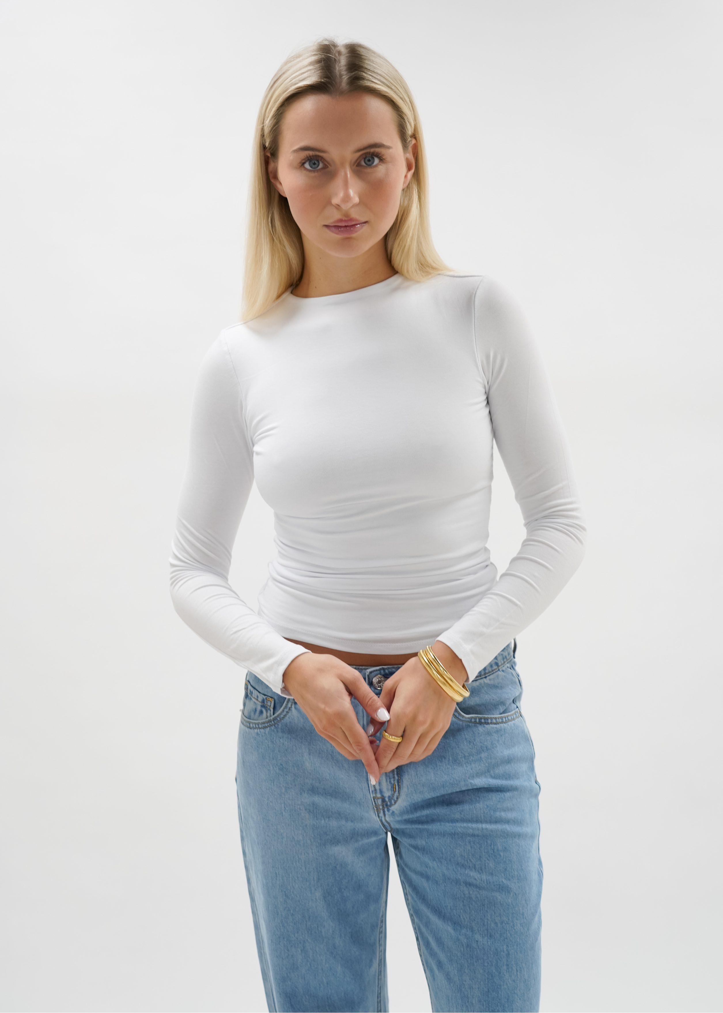 Långärmad topp lång vit