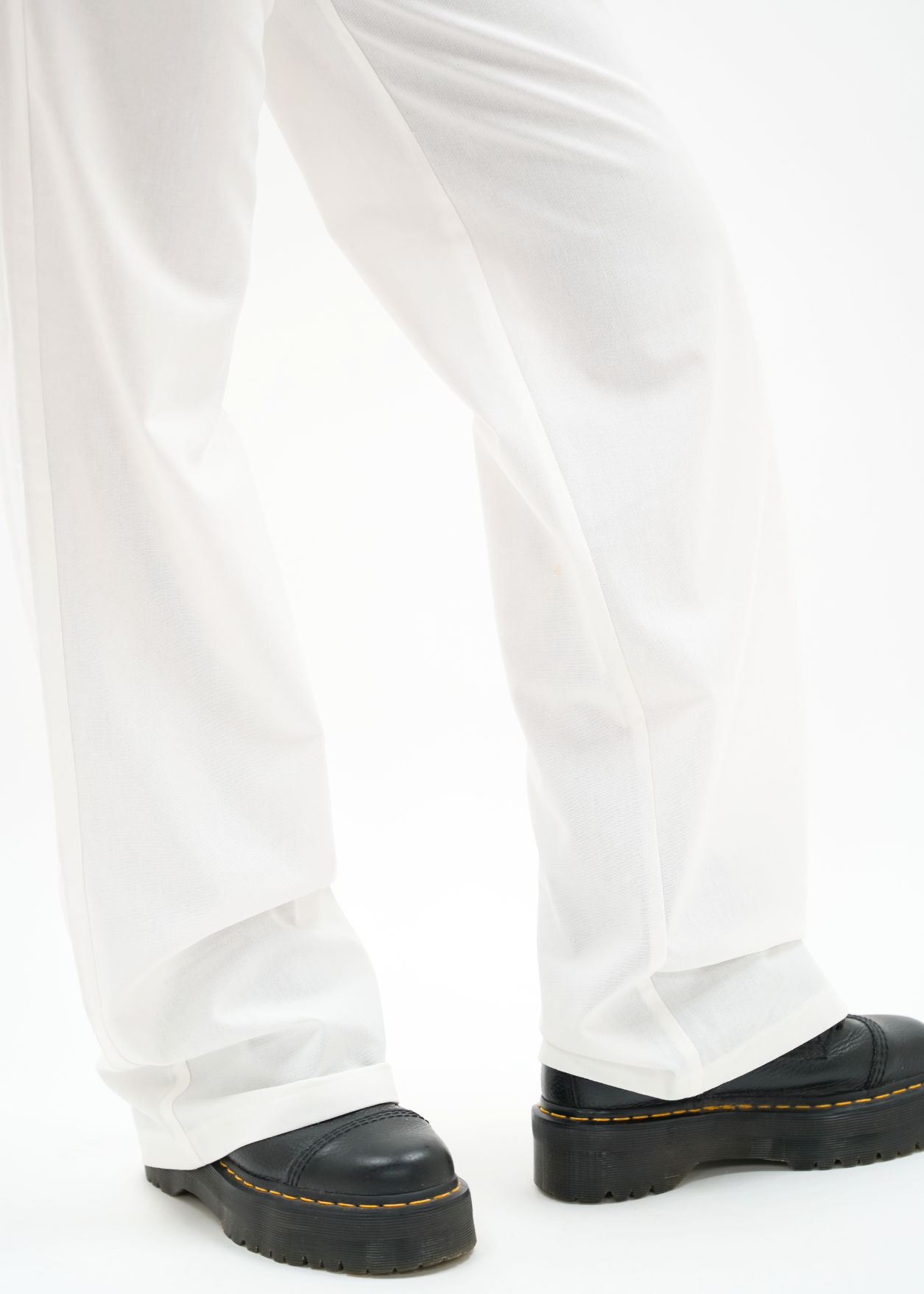 Low/mid waist linnen pants casual (tall) off-white