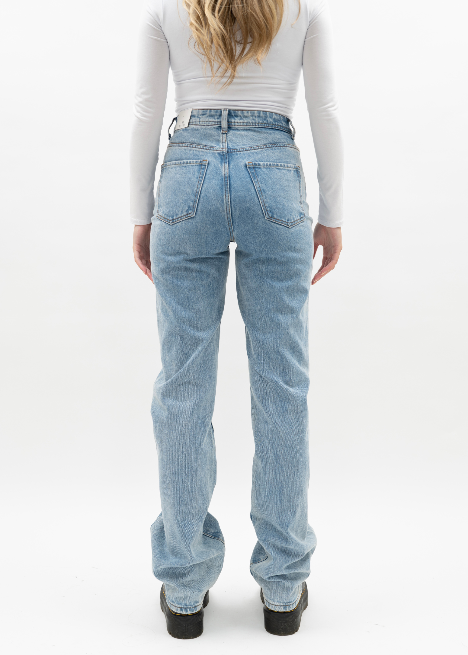 High waist straight leg jeans 90's dark blue (TALL)