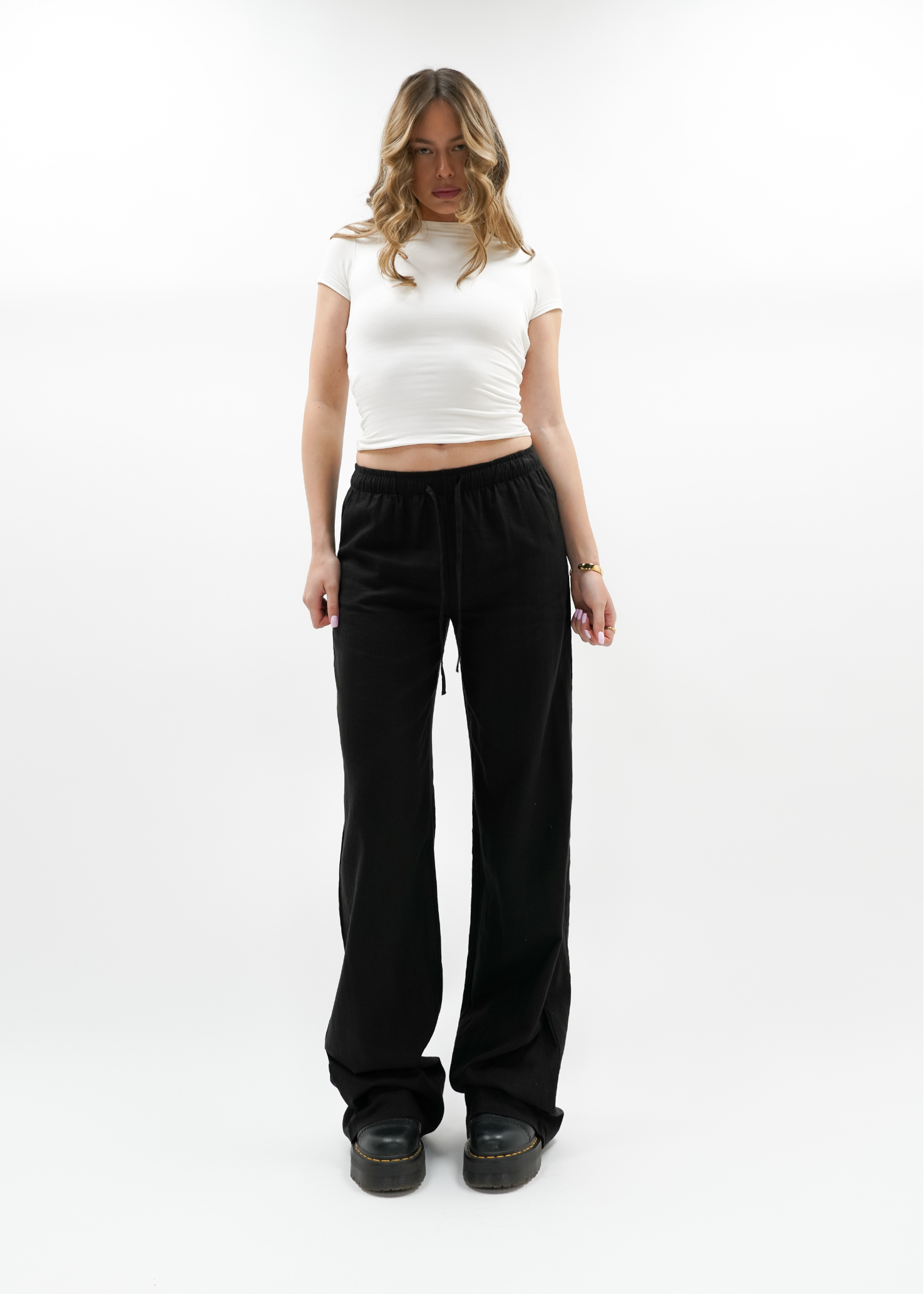Linnen pants (tall) black