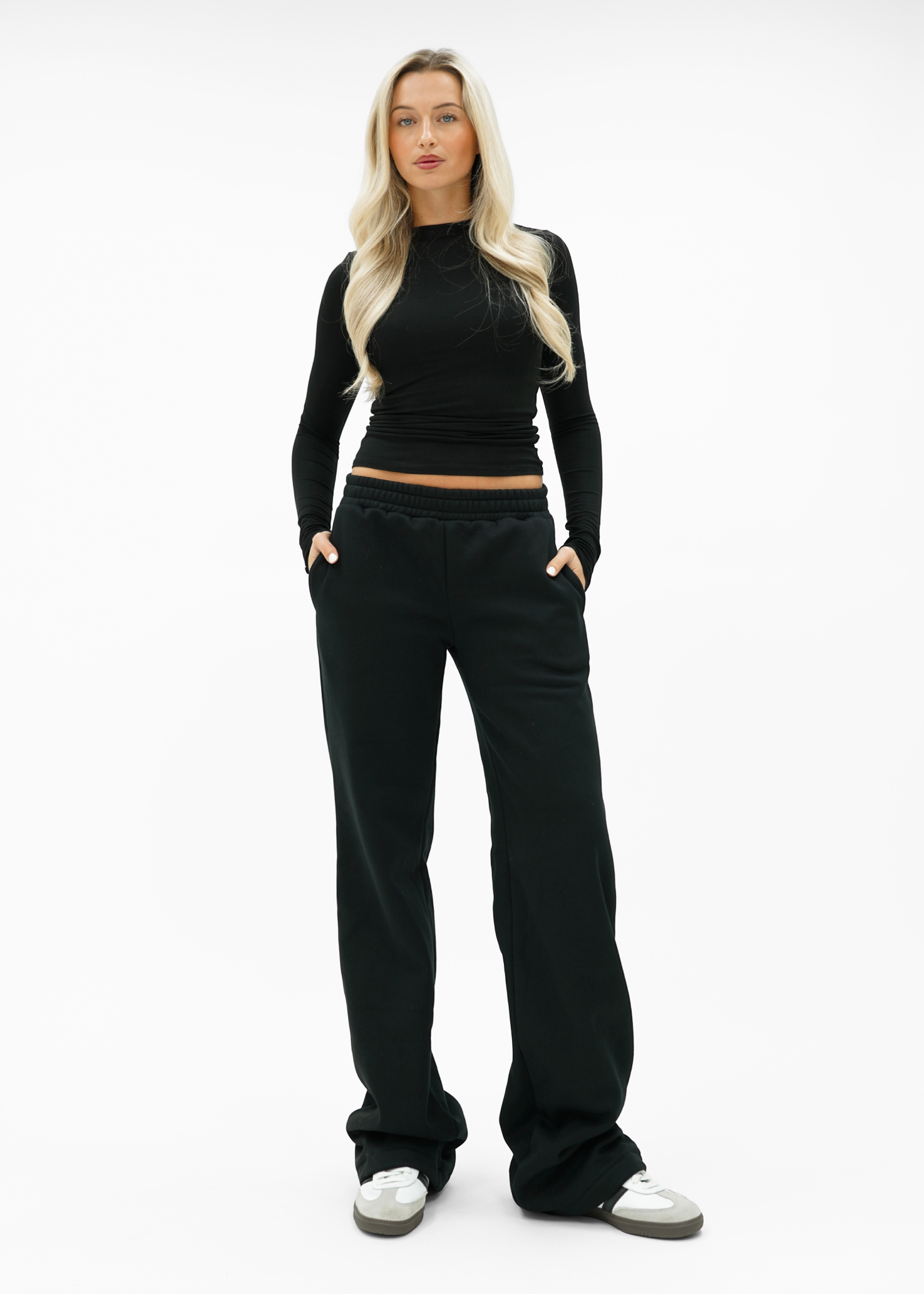 Low/mid waist jogger pants black (tall)