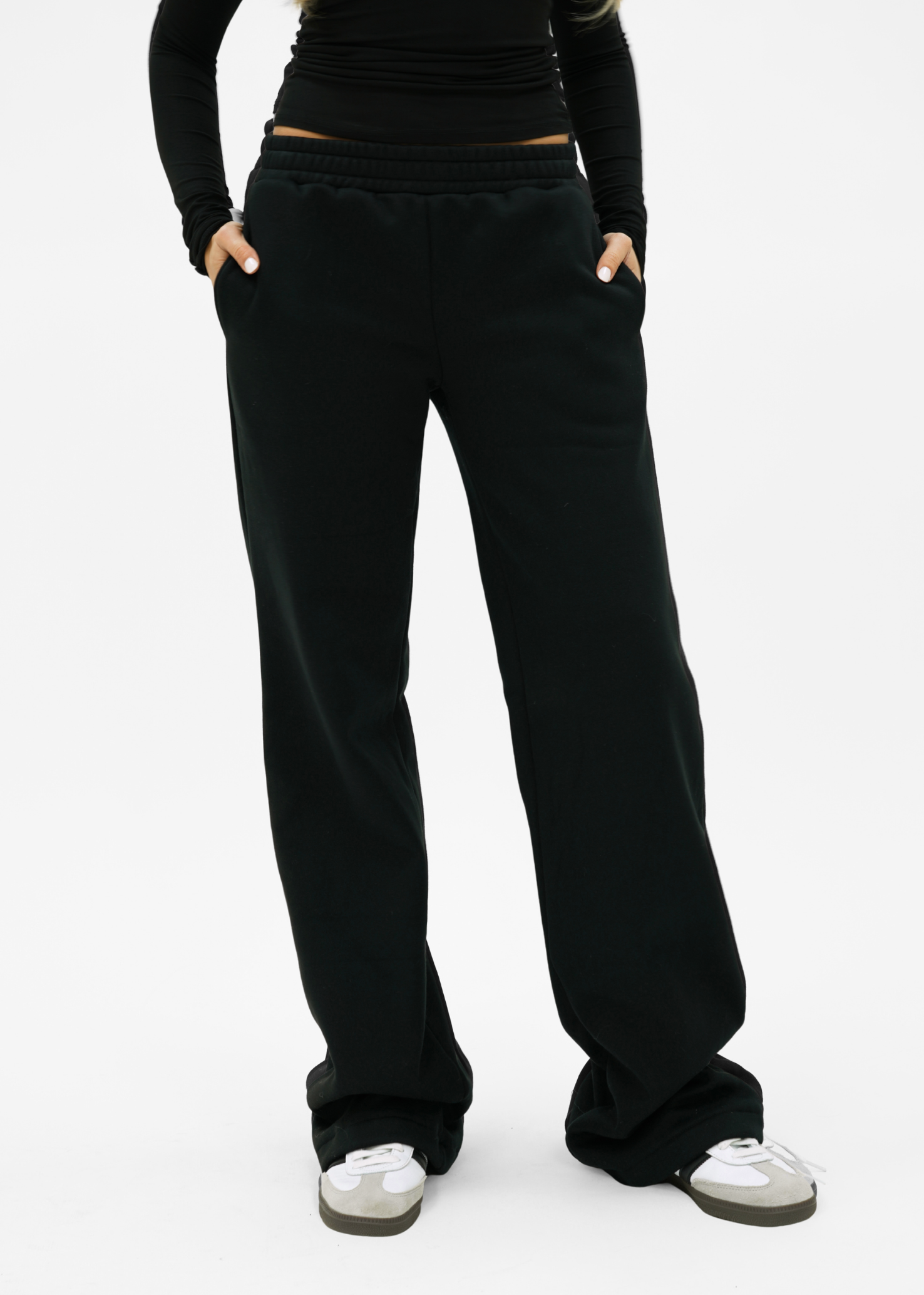 Low/mid waist jogger pants black (tall)