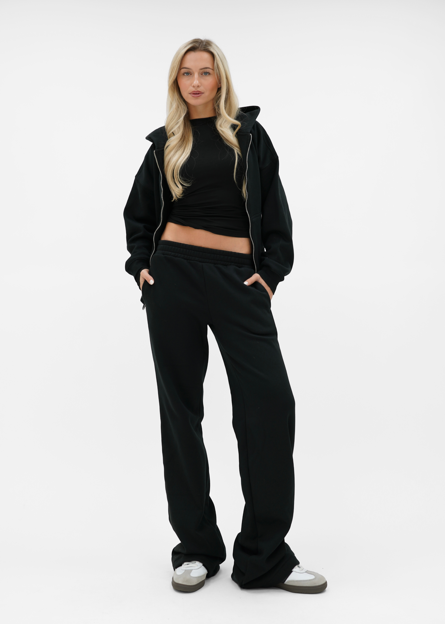 Basic zip hoodie black (tall)