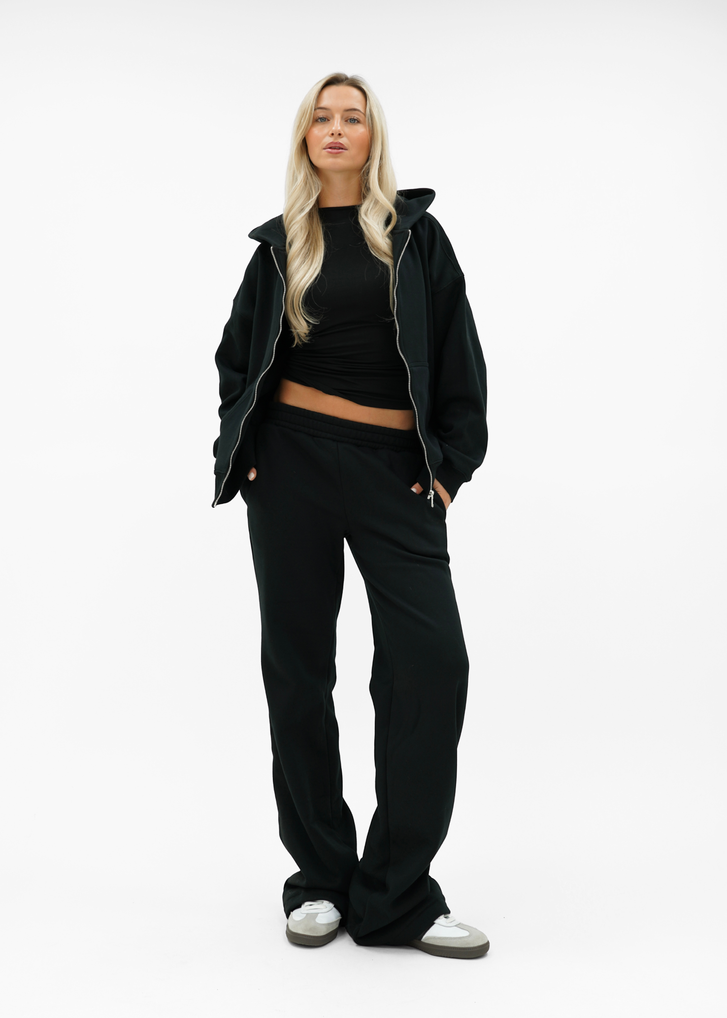 Low/mid waist jogger pants black (tall)