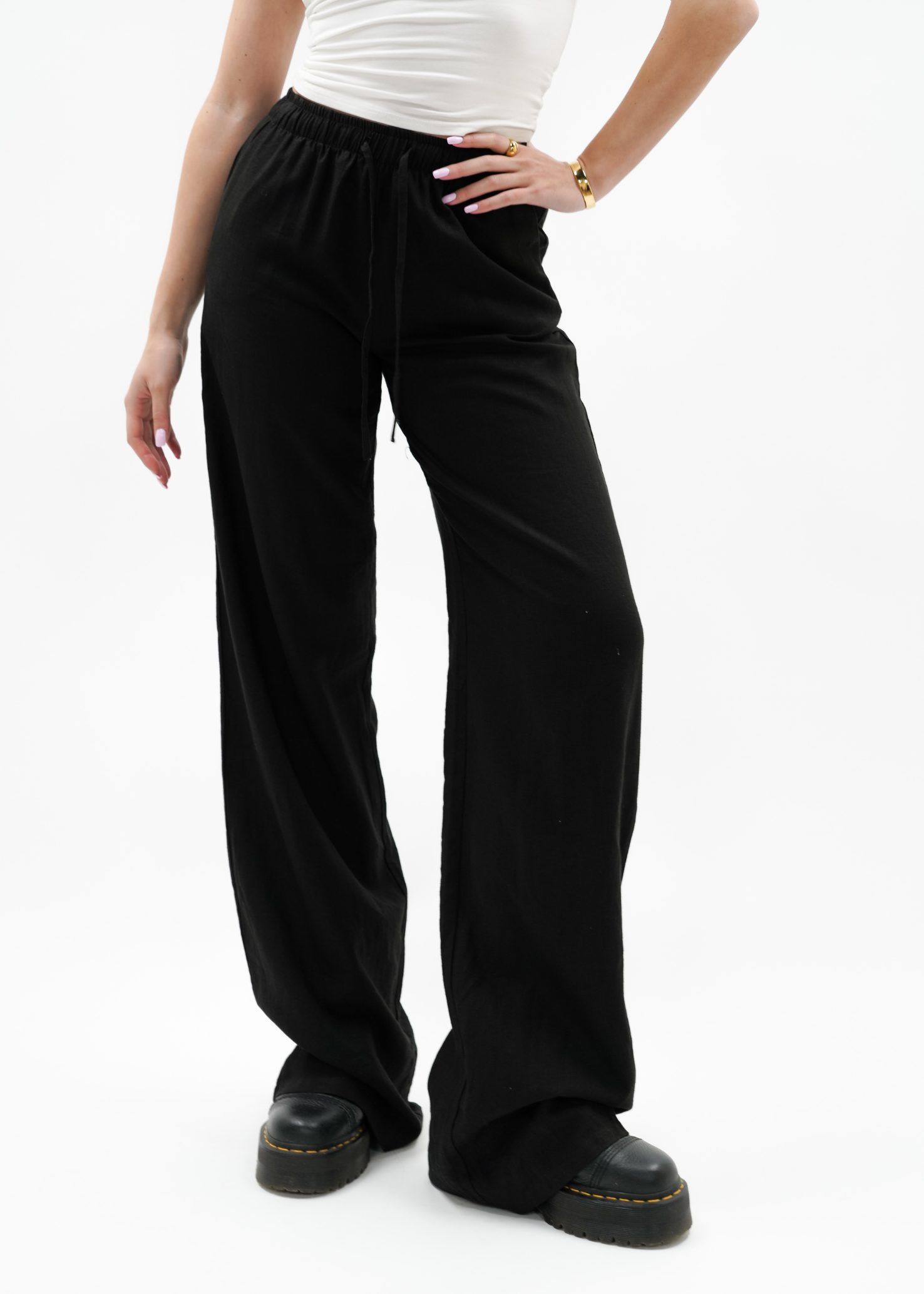 Linnen pants (tall) black