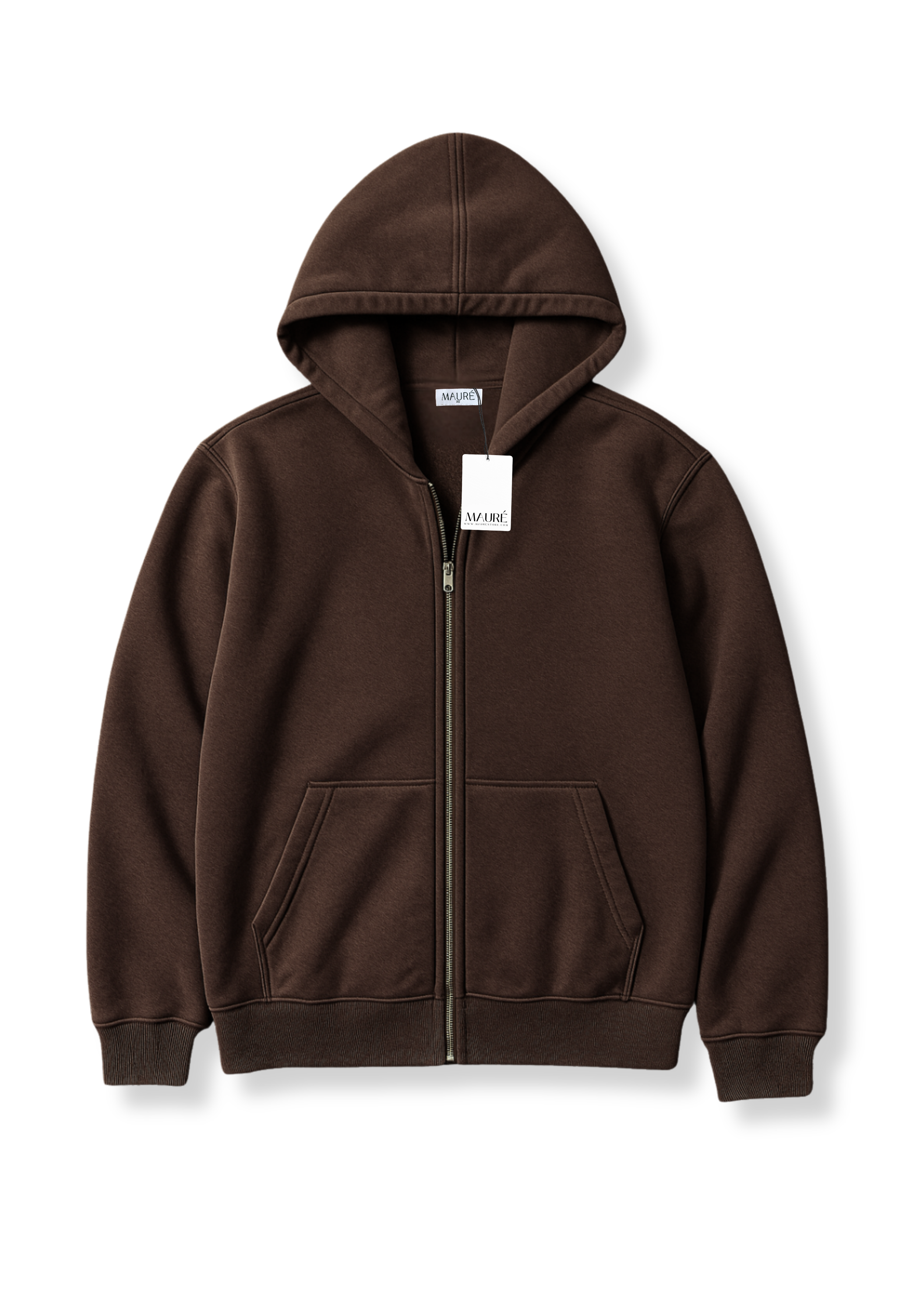 Basic zip hoodie chocolate brown (tall)