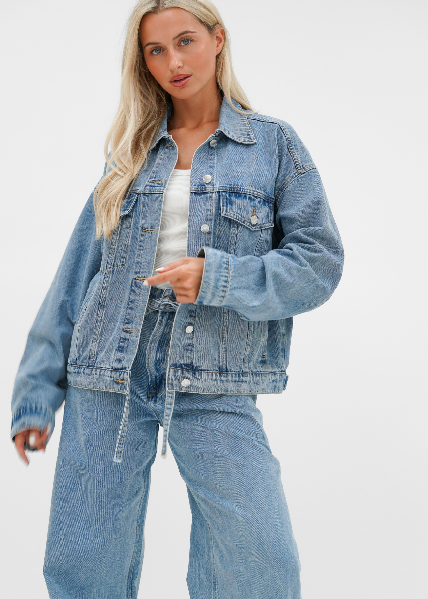 Oversized denim jacket classic blue (tall)