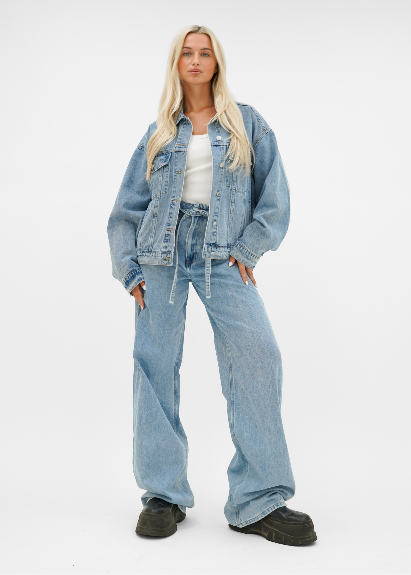 Oversized denim jacket classic blue (tall)