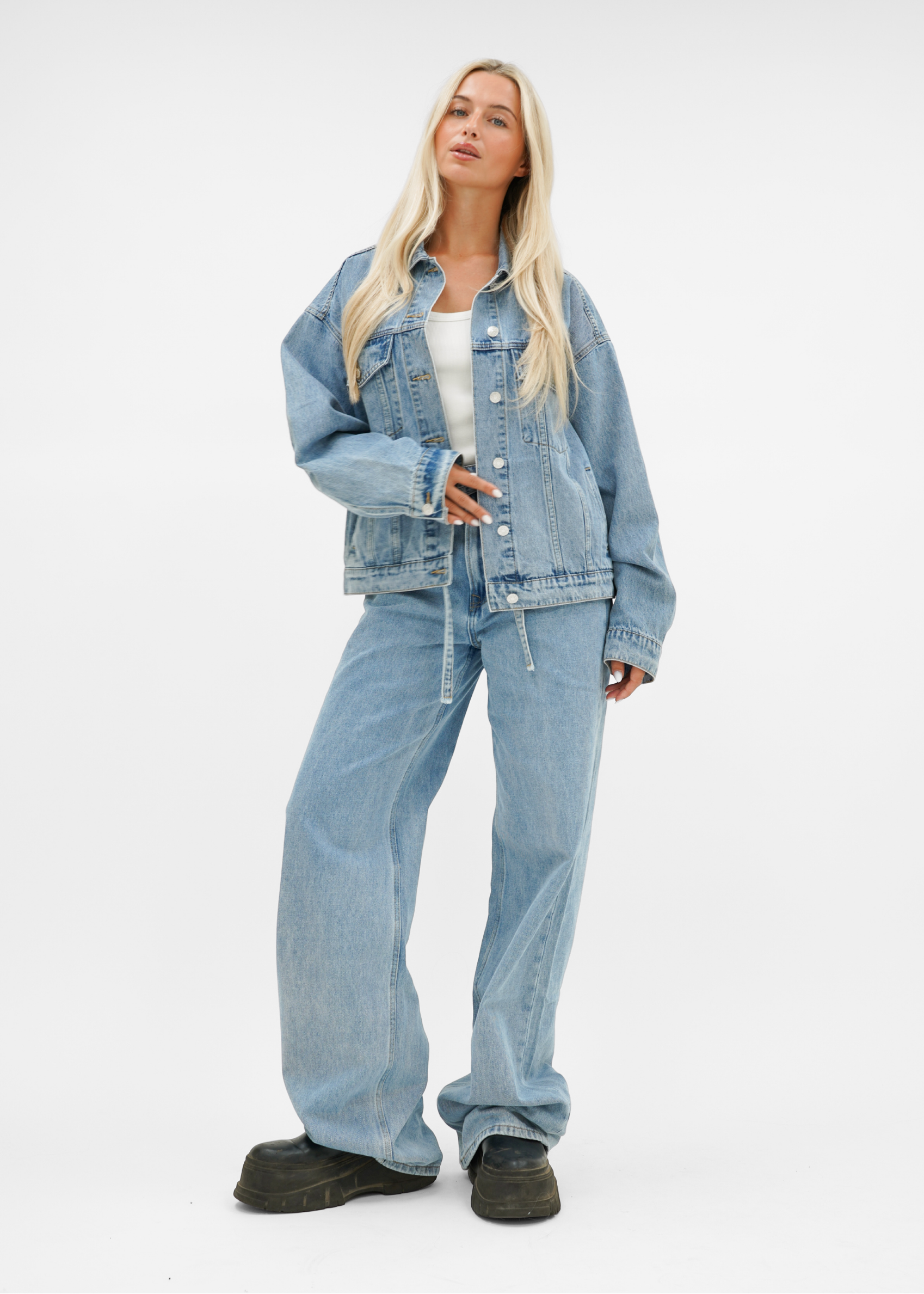 Oversized denim jacket classic blue (tall)