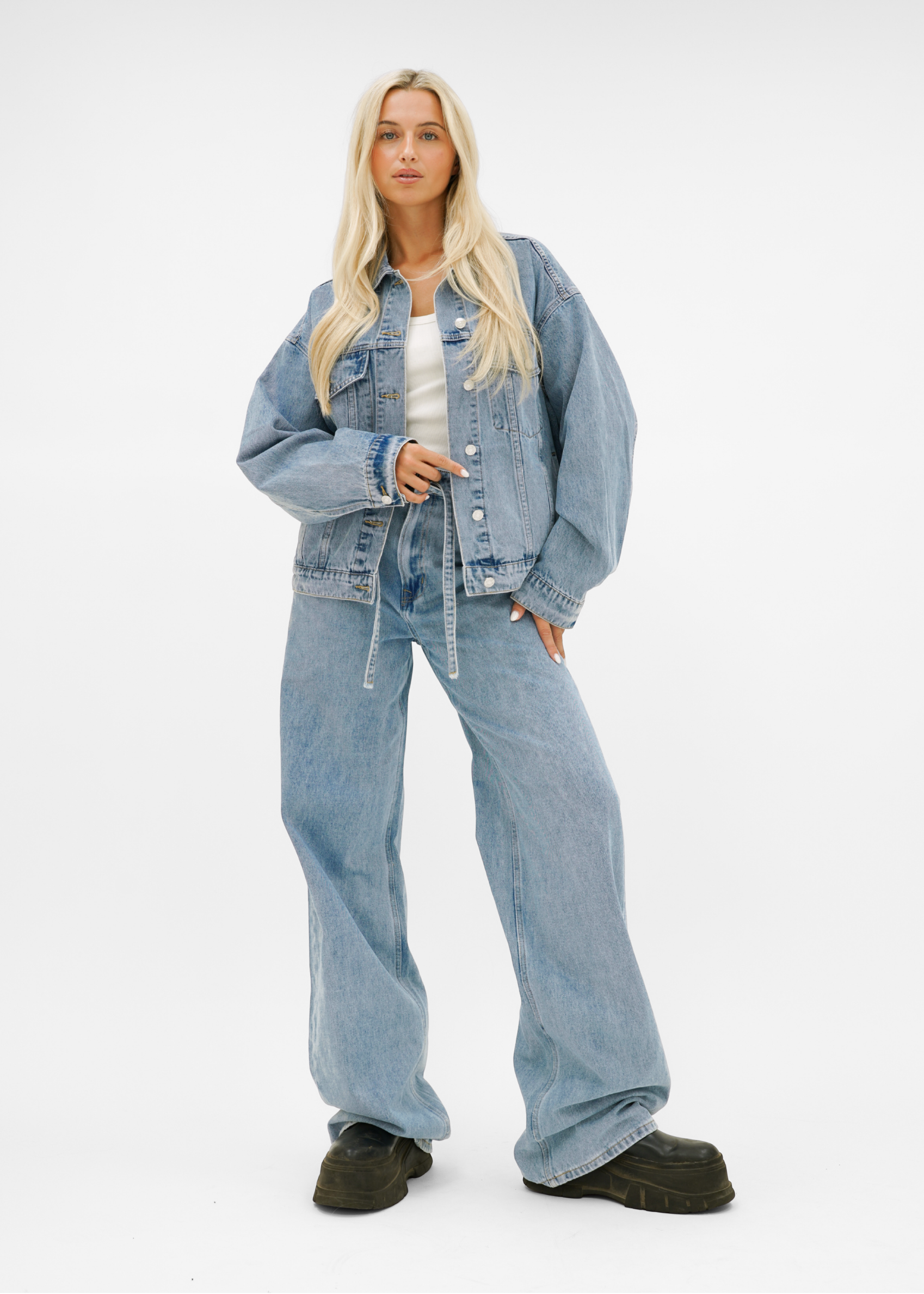Oversized denim jacket classic blue (tall)