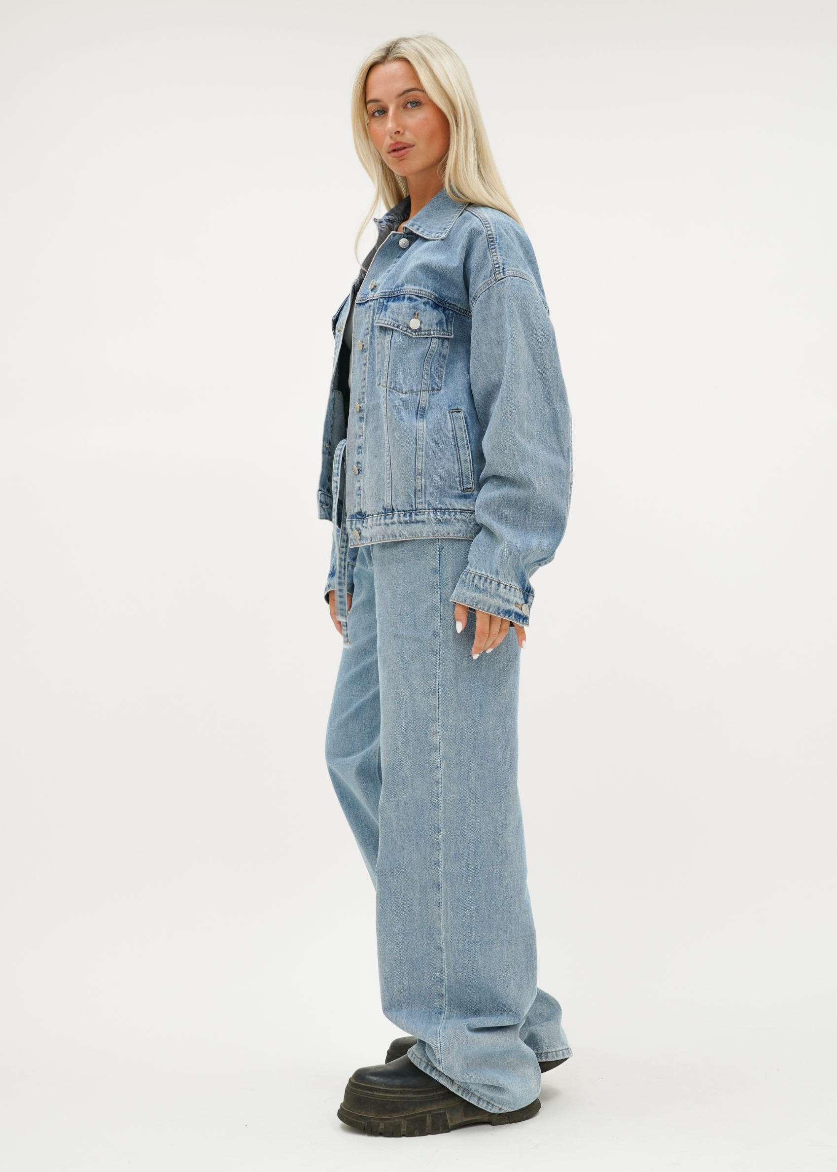 Oversized denim jacket classic blue (tall)