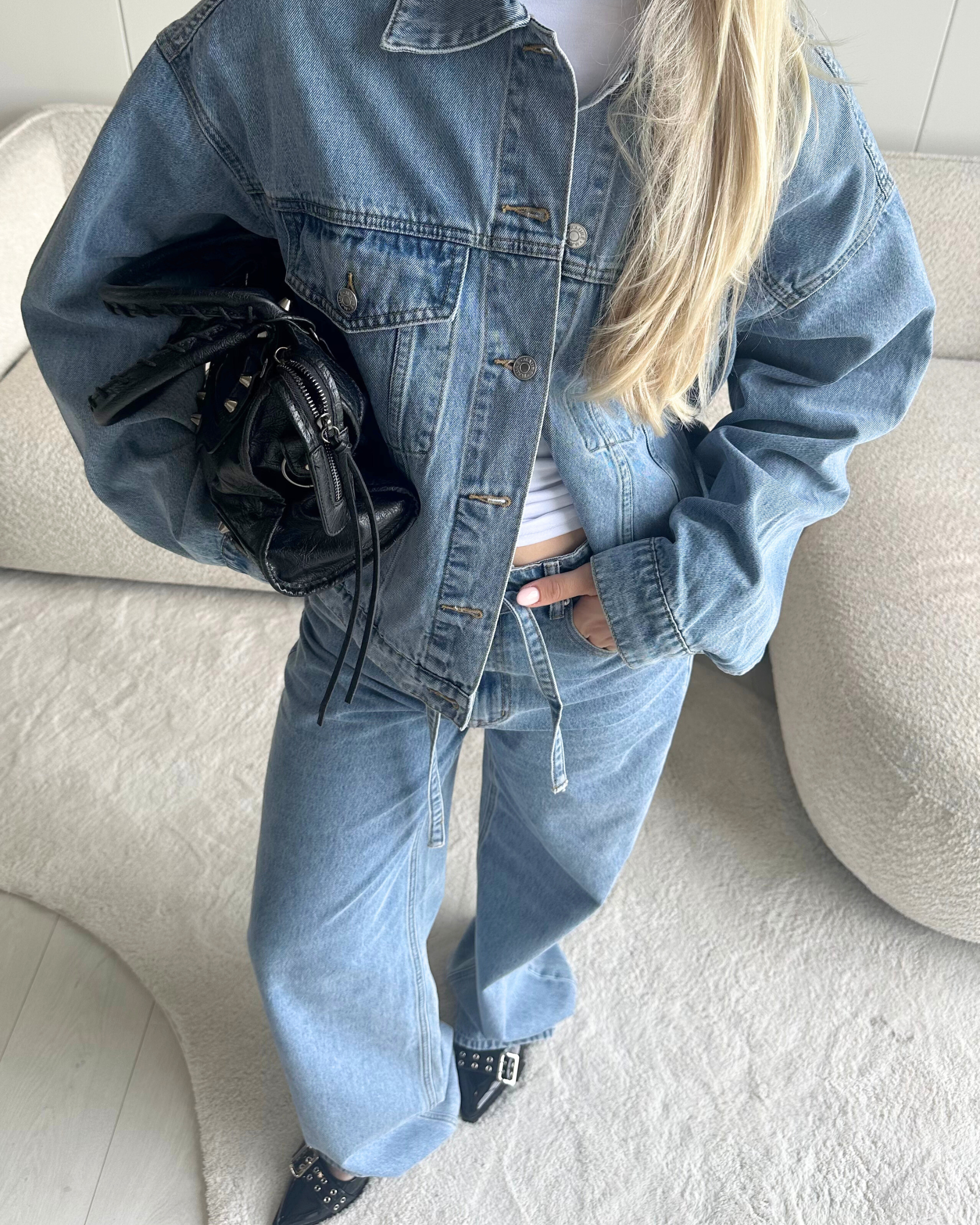 Oversized denim jacket classic blue (tall)