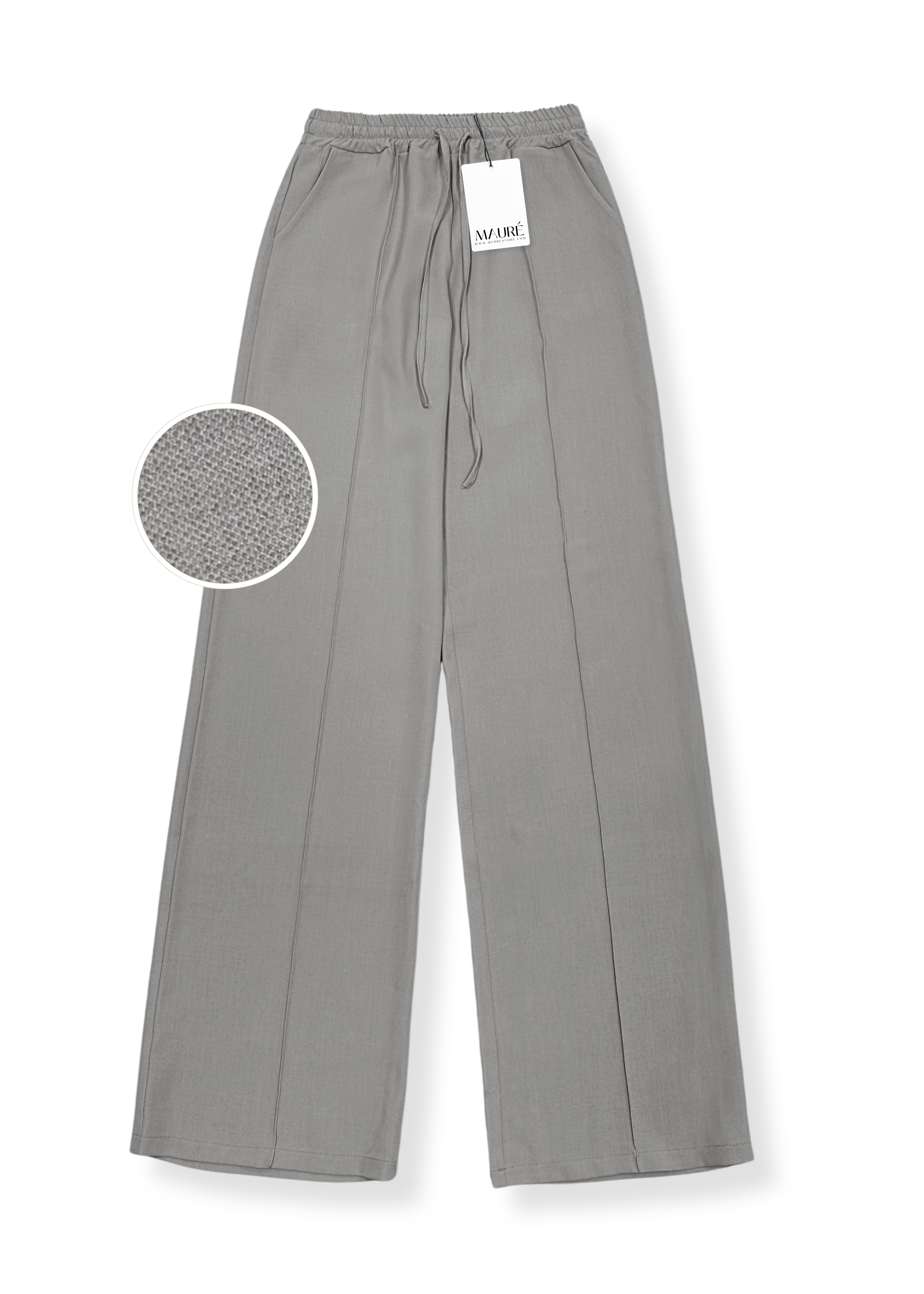 Flowy pants met pressfold (tall) grey