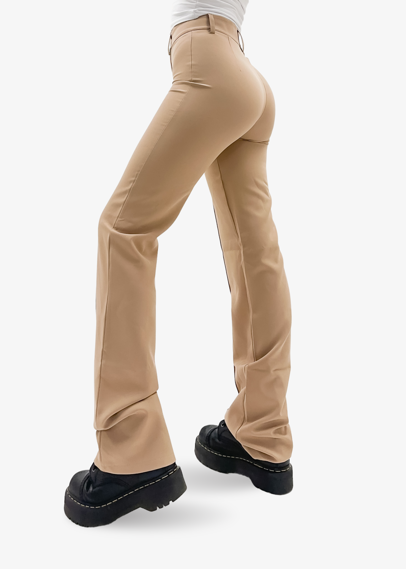 Pantalon droit avec pli à presser beige (TALL)
