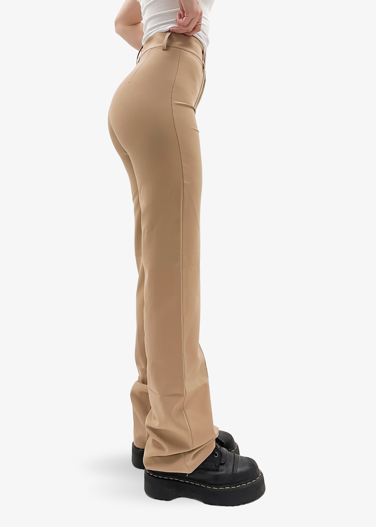 Pantalon droit avec pli à presser beige (TALL)