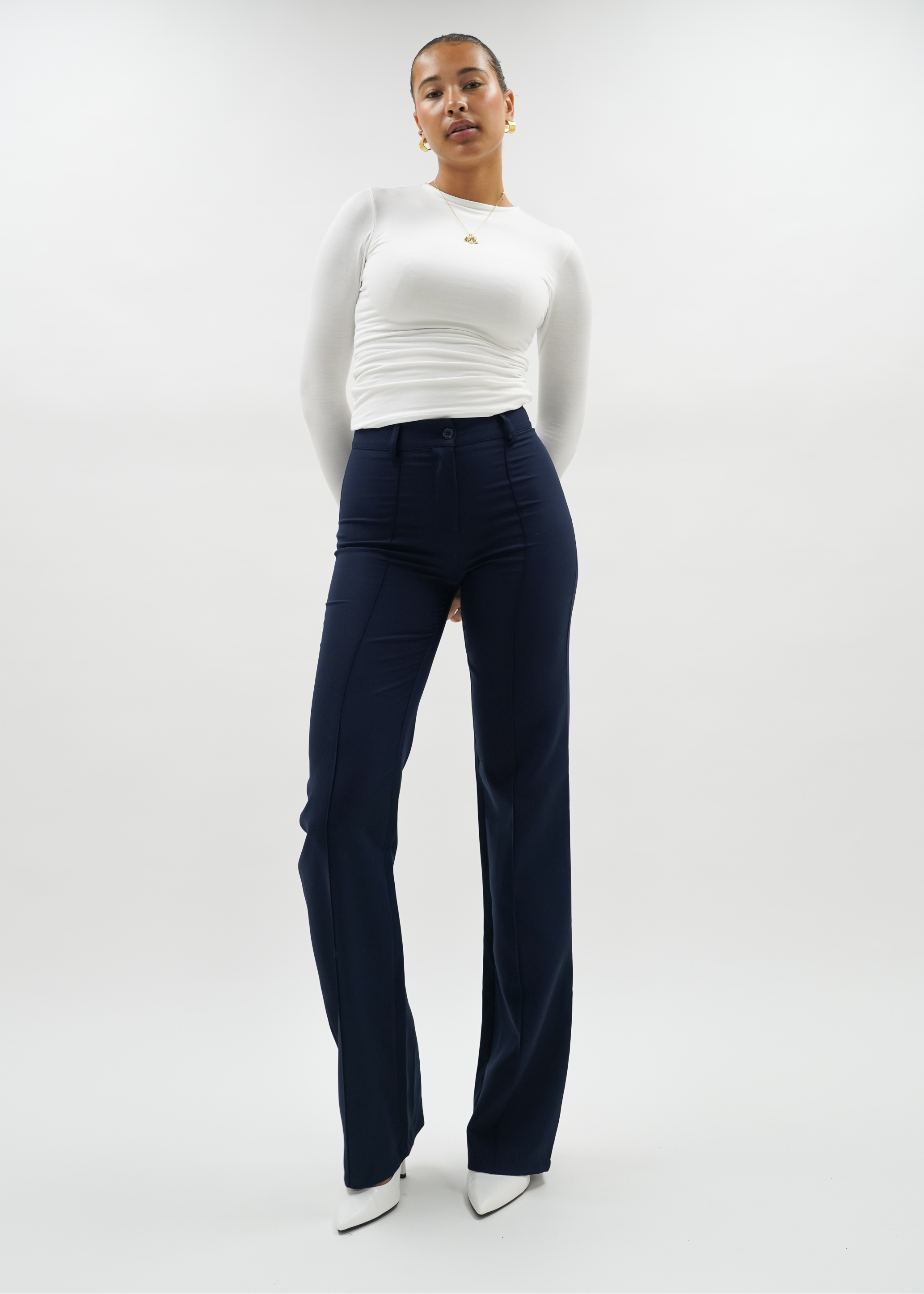 Straight leg pants mit pressfold night blue (tall)