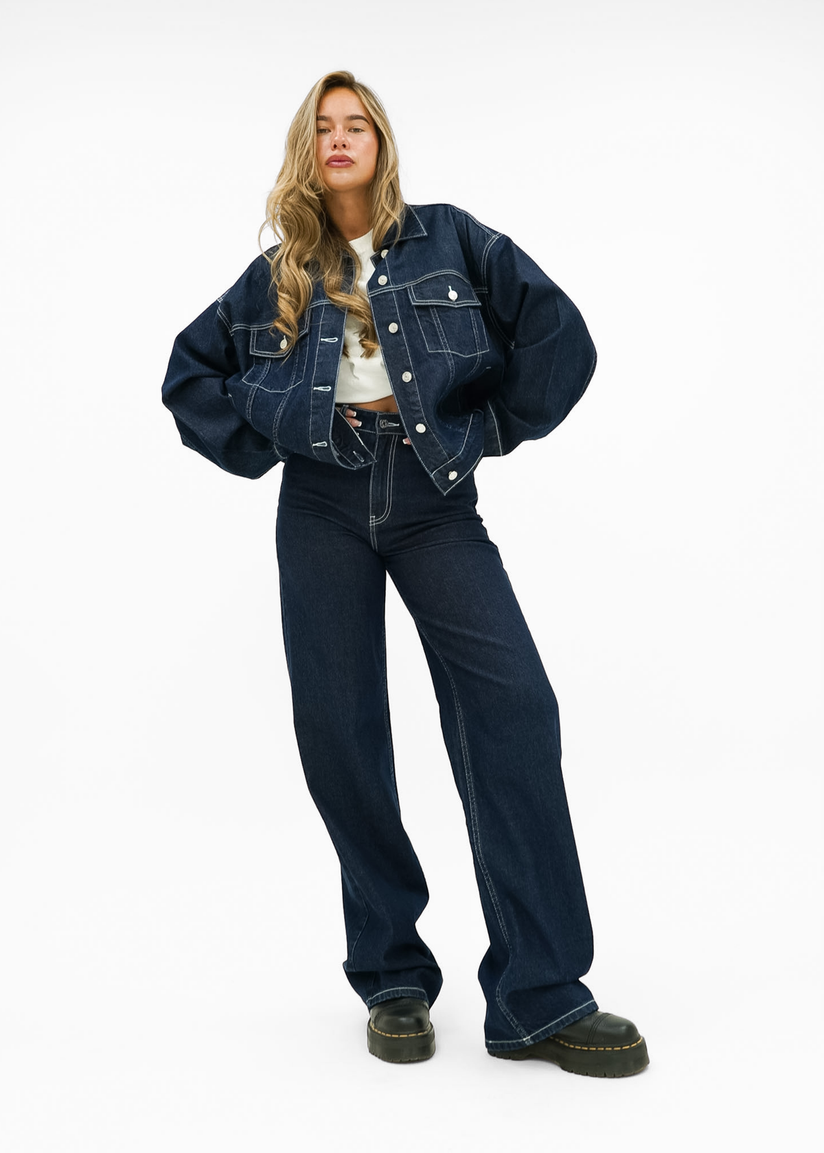 Oversized denim jacket dark denim (tall)