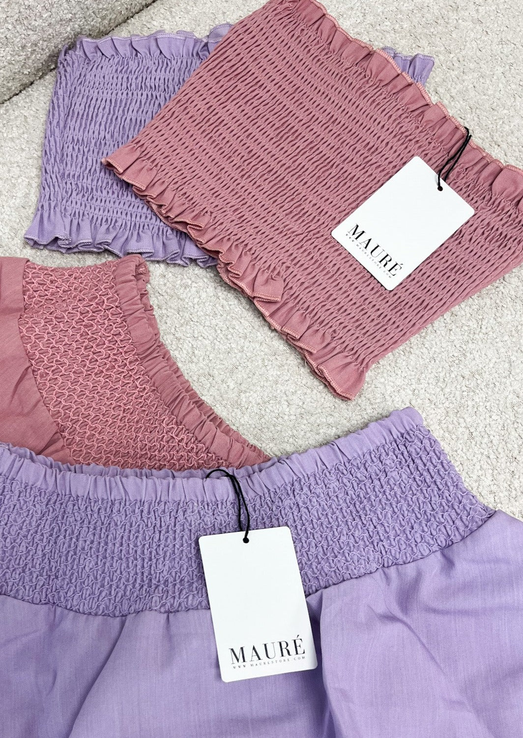 Smocked tube top violet