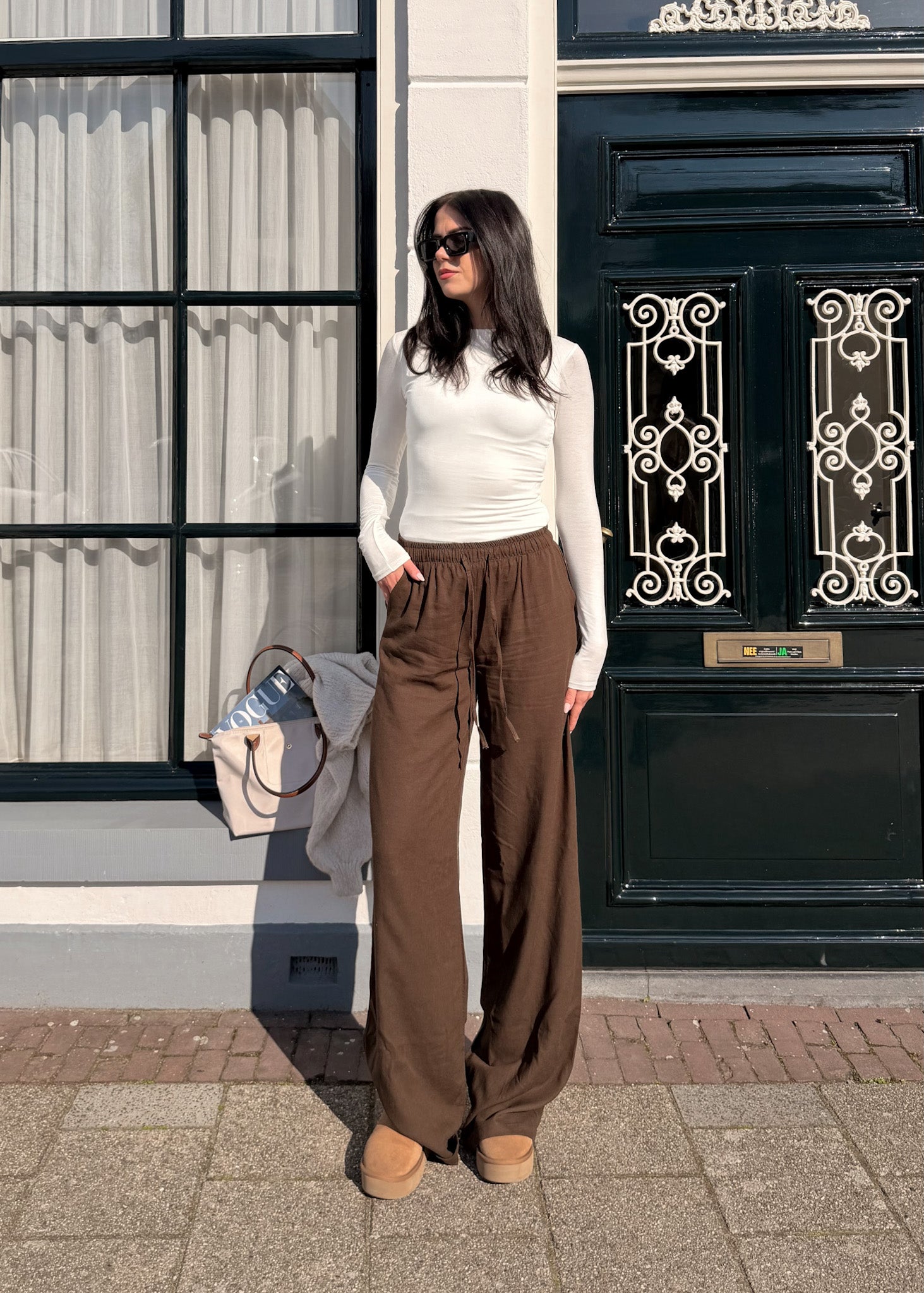 Linnen pants (tall) brown