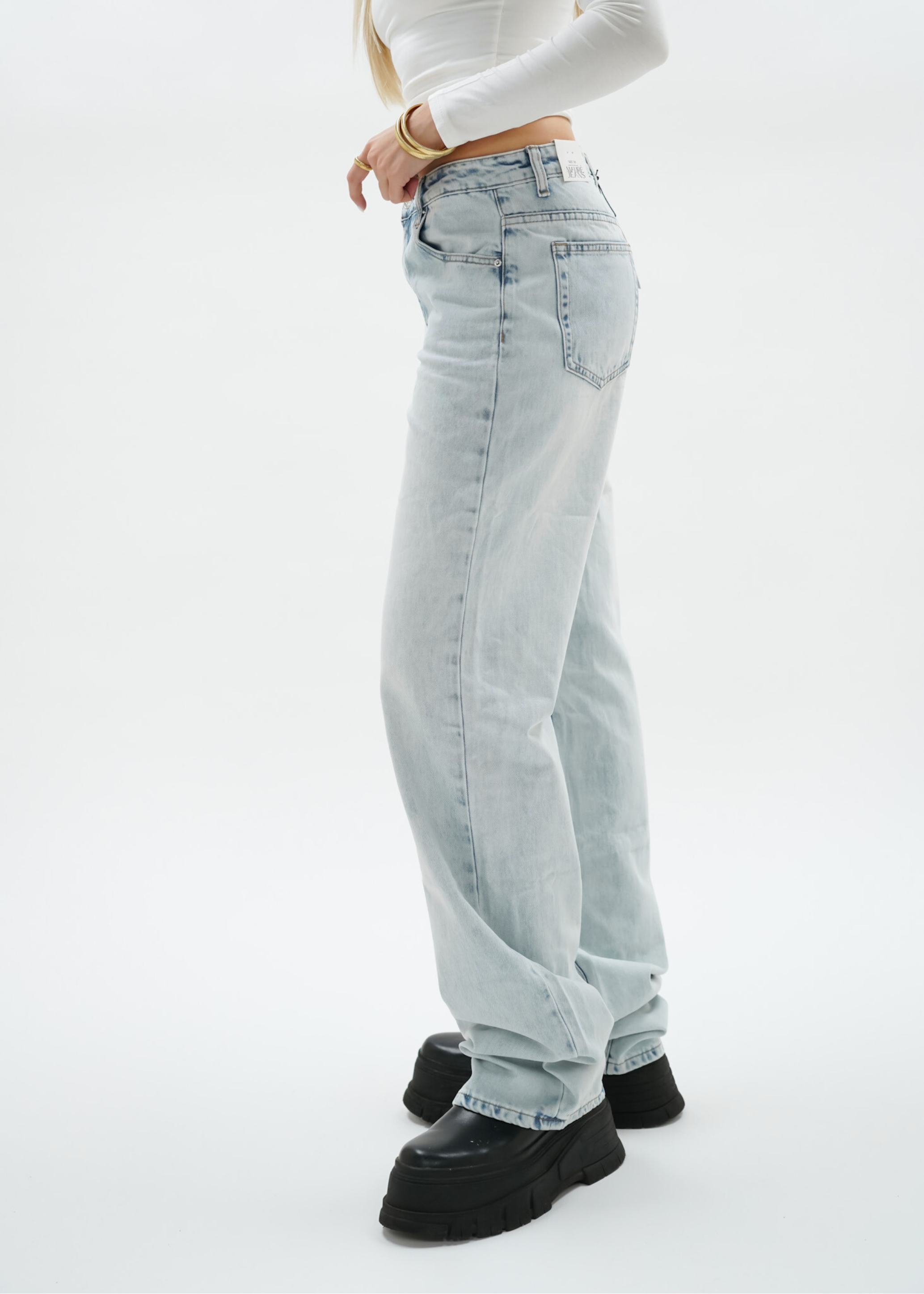 Jean taille basse bleu clair délavé (TALL)