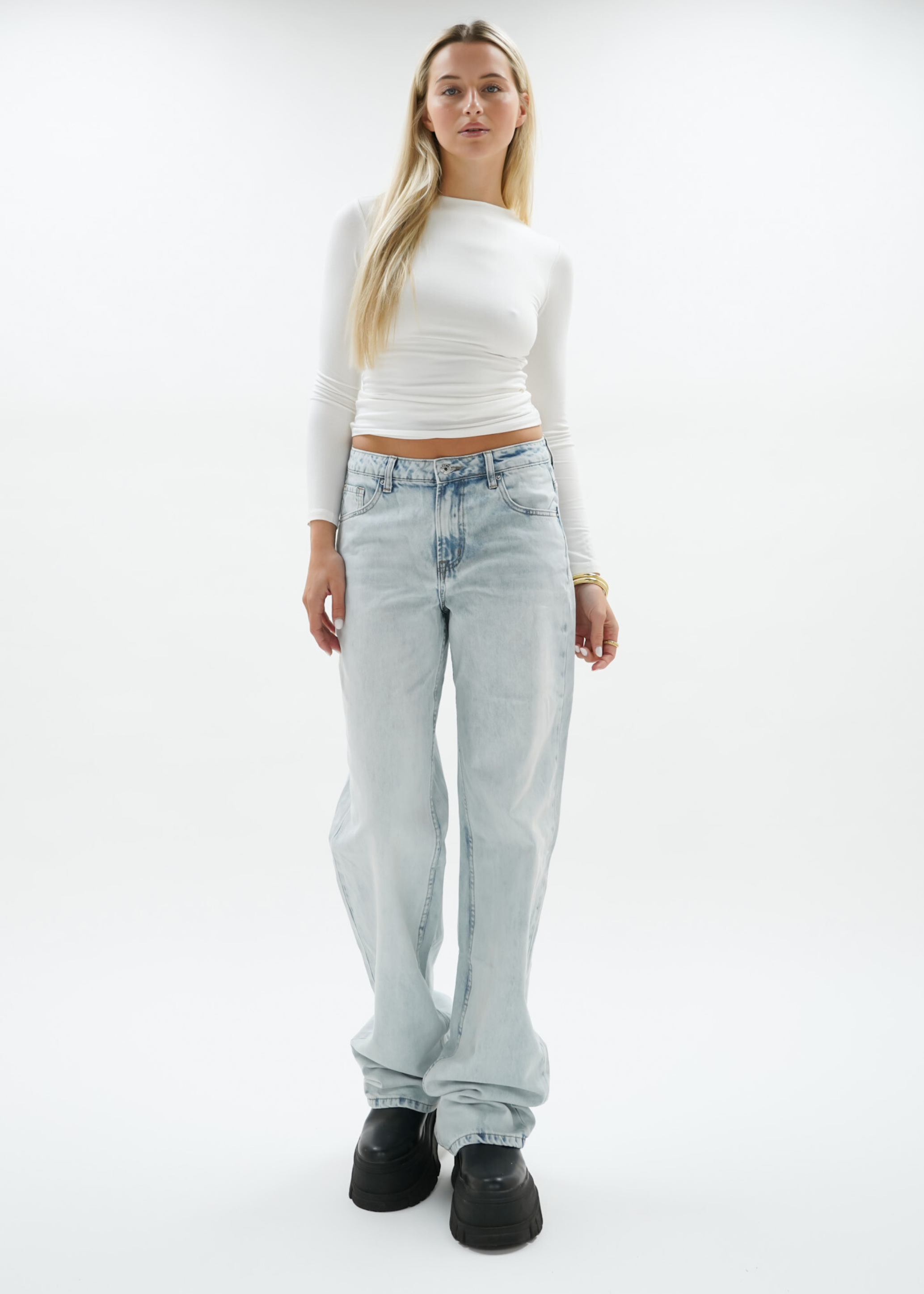 Jean taille basse bleu clair délavé (TALL)