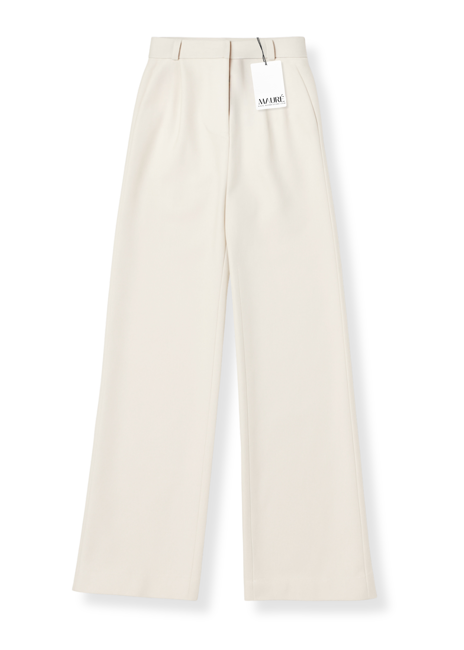 Low/mid waist wide leg pants casual crème (tall)
