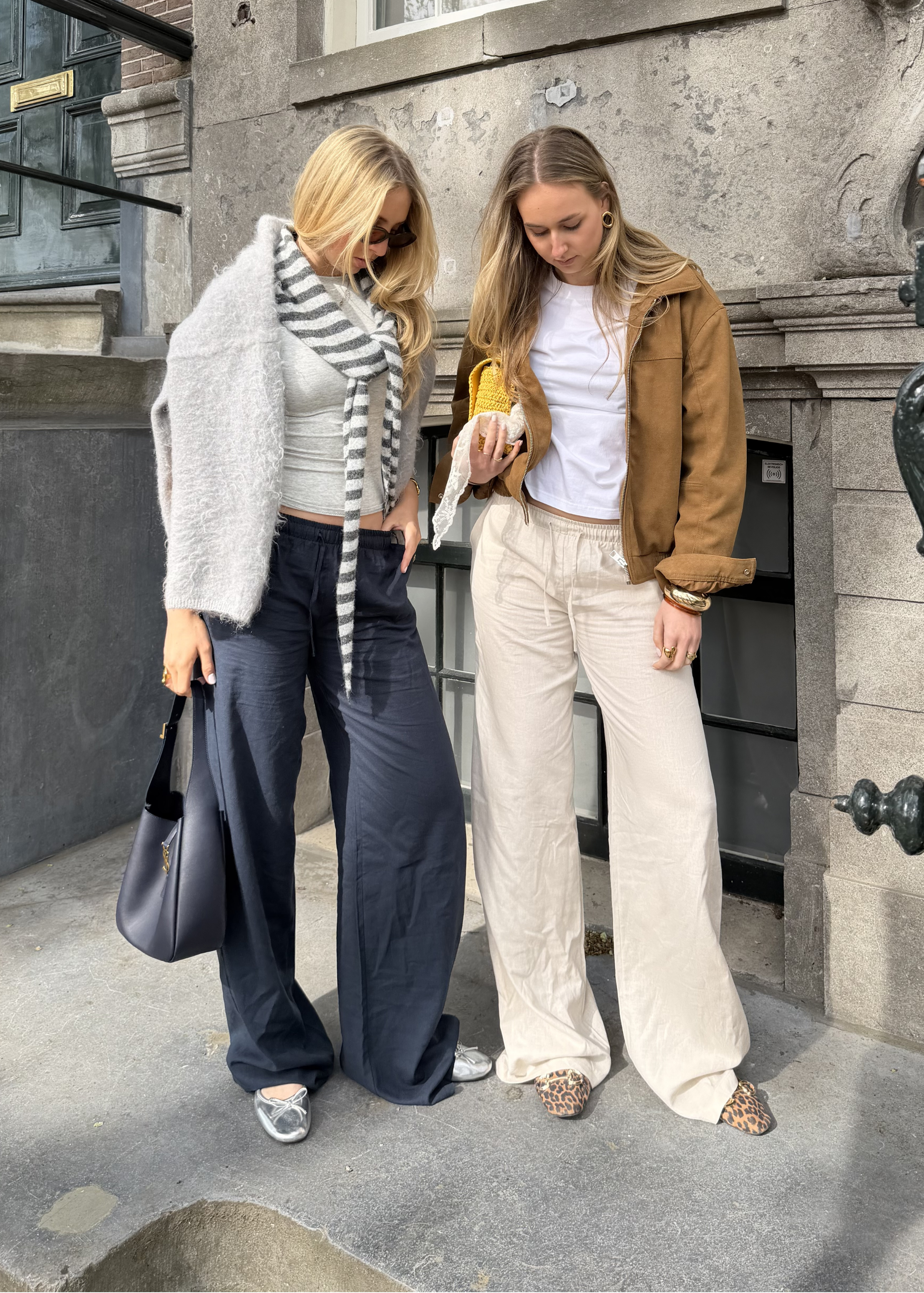 Low waist linnen pants (tall) navy