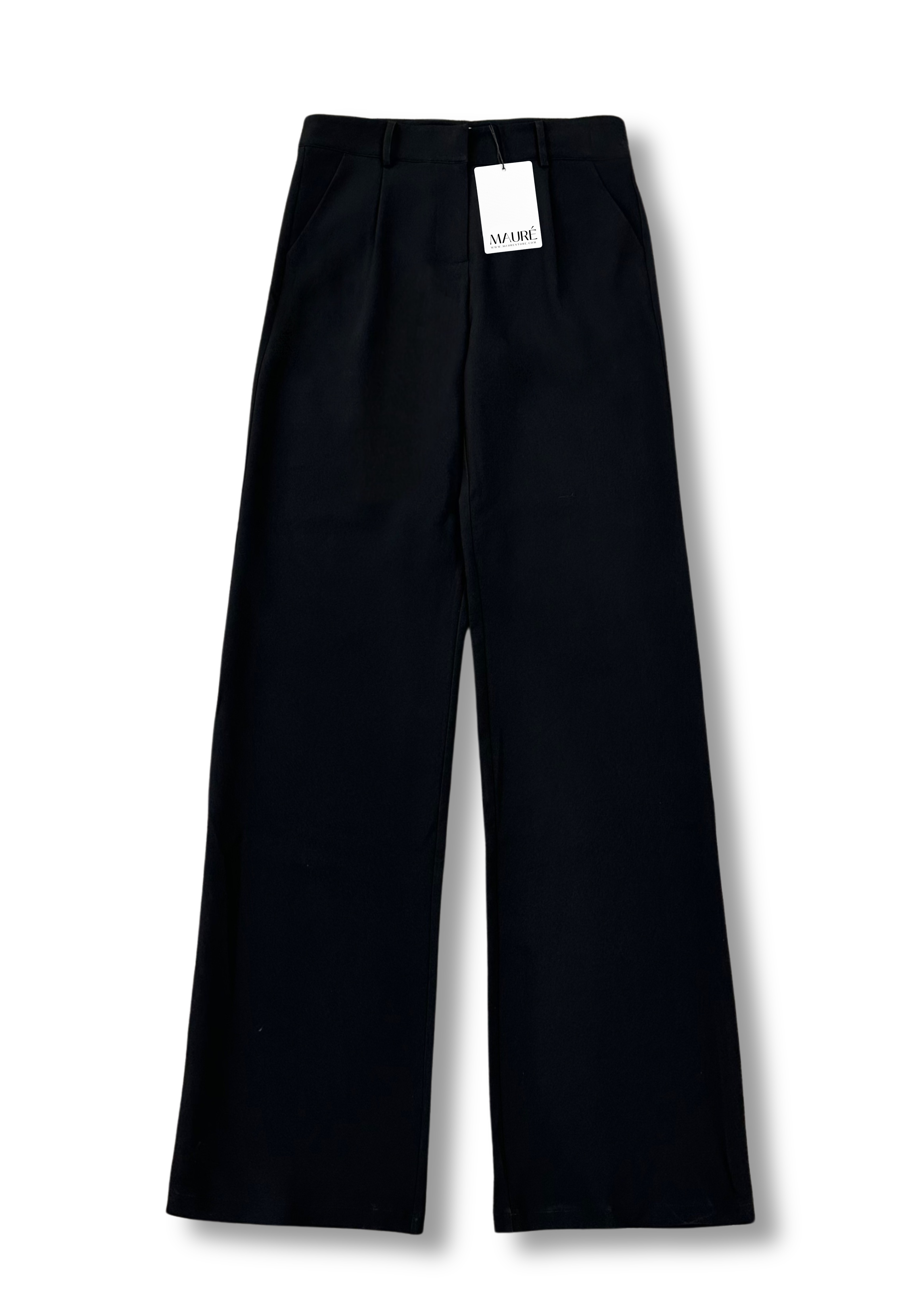 Low/mid waist wide leg pants casual black (tall)