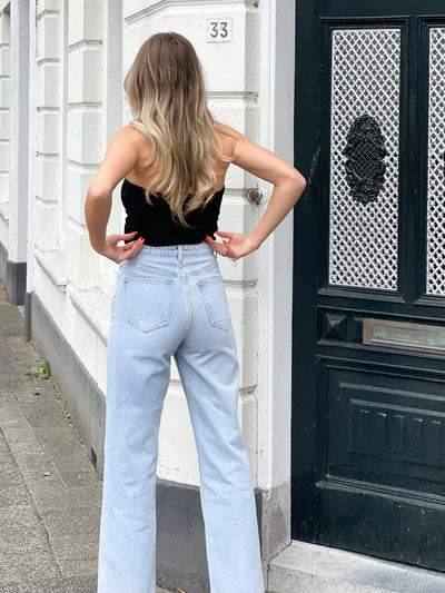 High waist straight leg jeans blue (REGULAR)