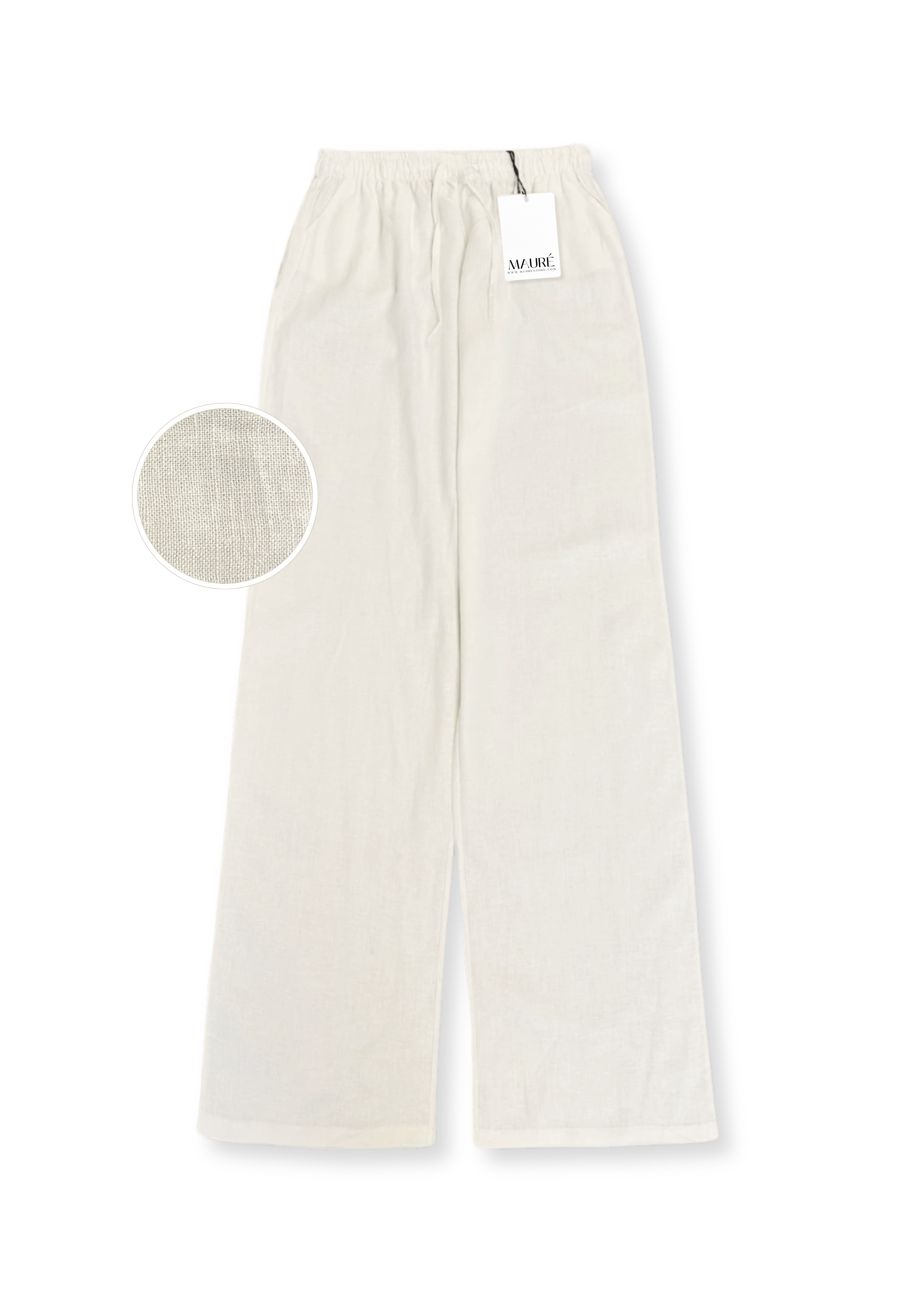 Low waist linnen pants (tall) crème