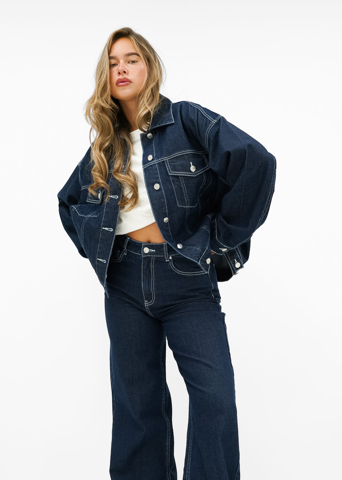 Oversized denim jacket dark denim (tall)