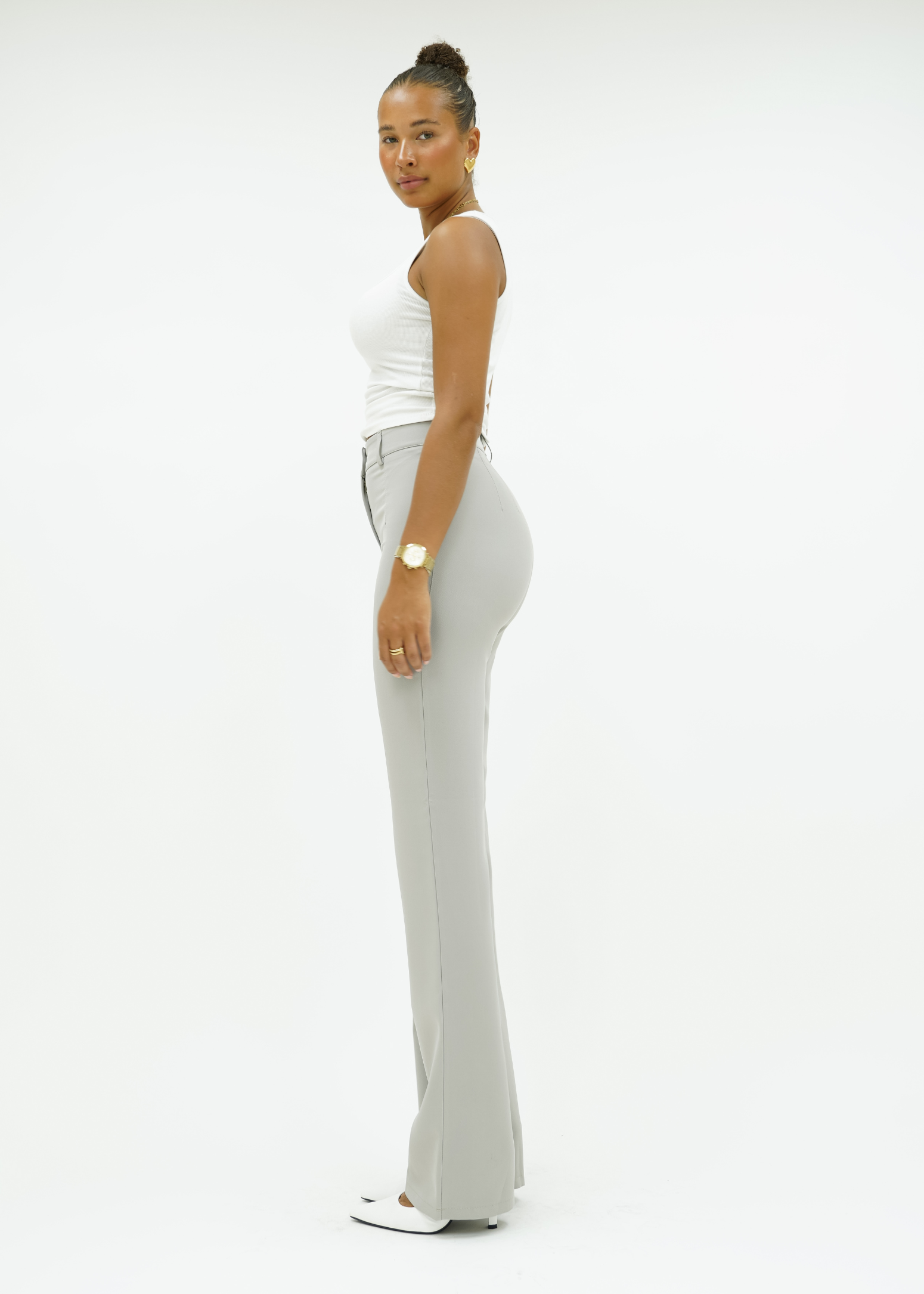 Straight leg pants classic creamy grey (TALL)